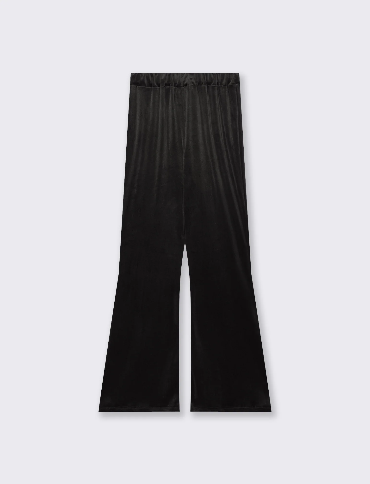 Pantalone in ciniglia con elastico in vita - Nero