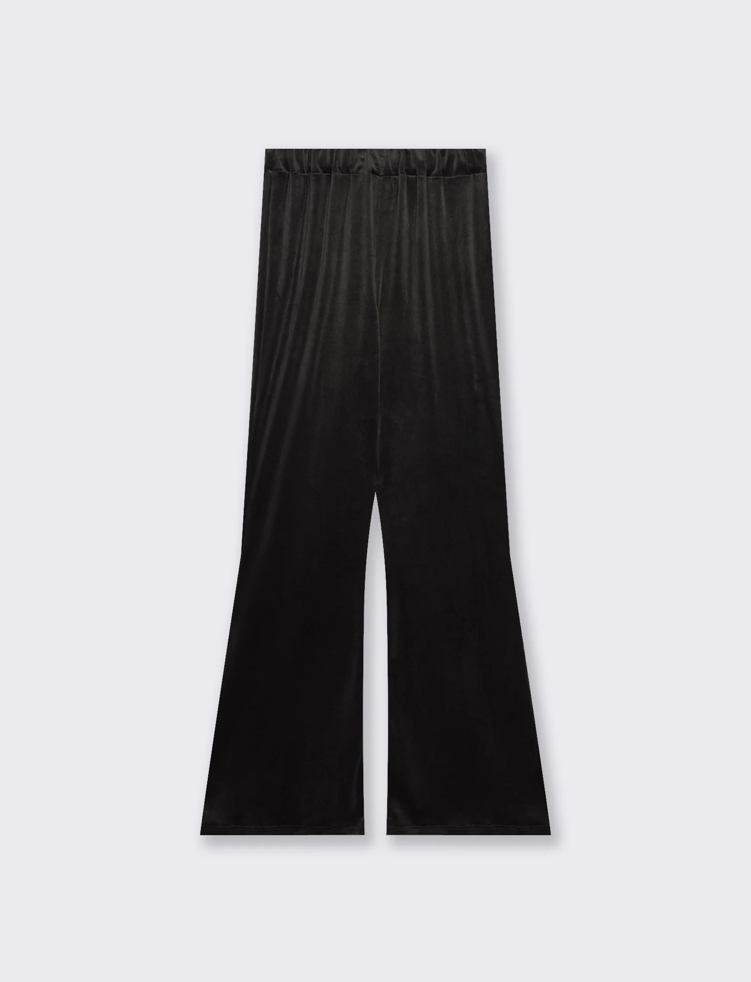 Pantalone in ciniglia con elastico in vita - Nero - Image 2