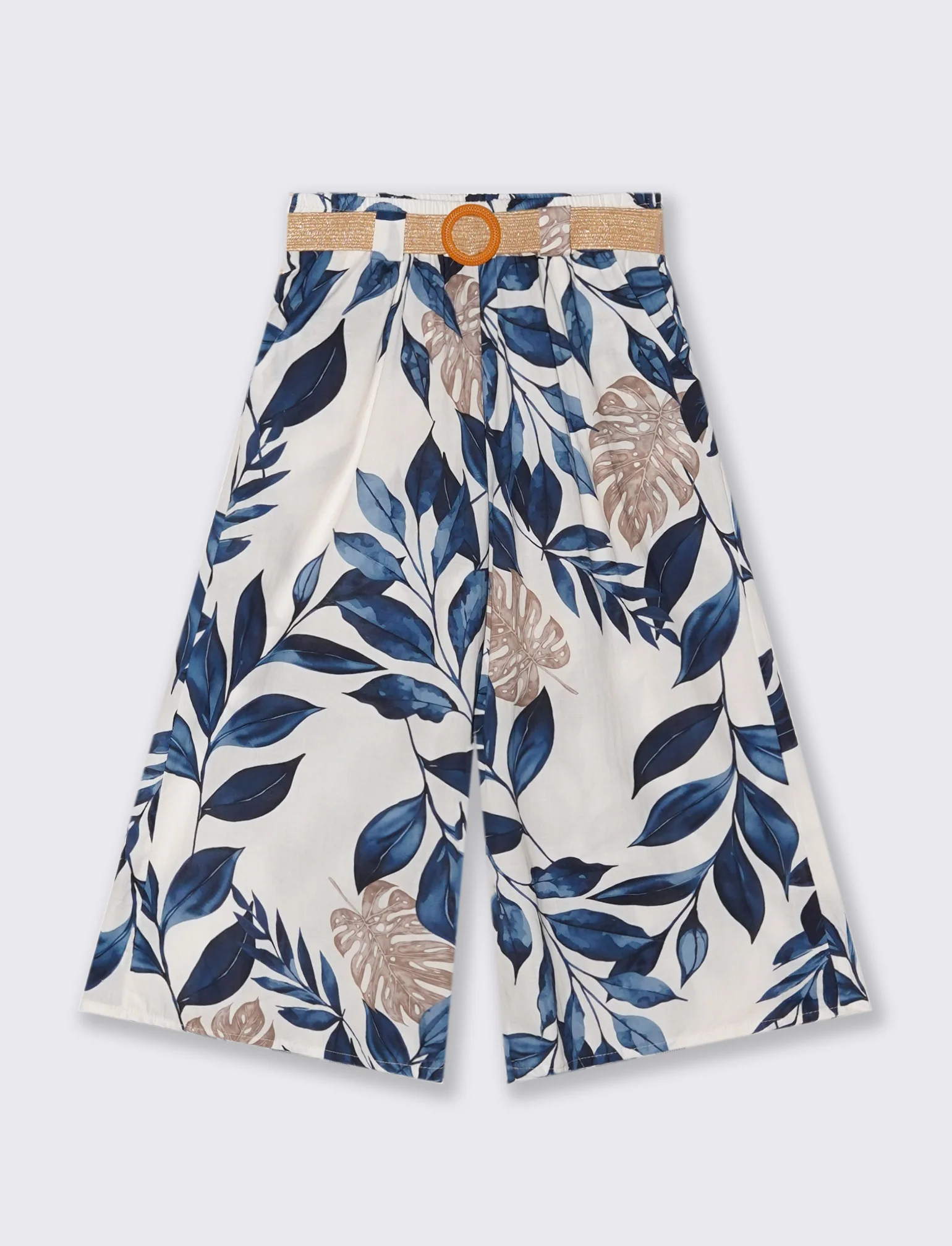 Pantalone in cotone stampato con cintura - Var 4 - Image 3