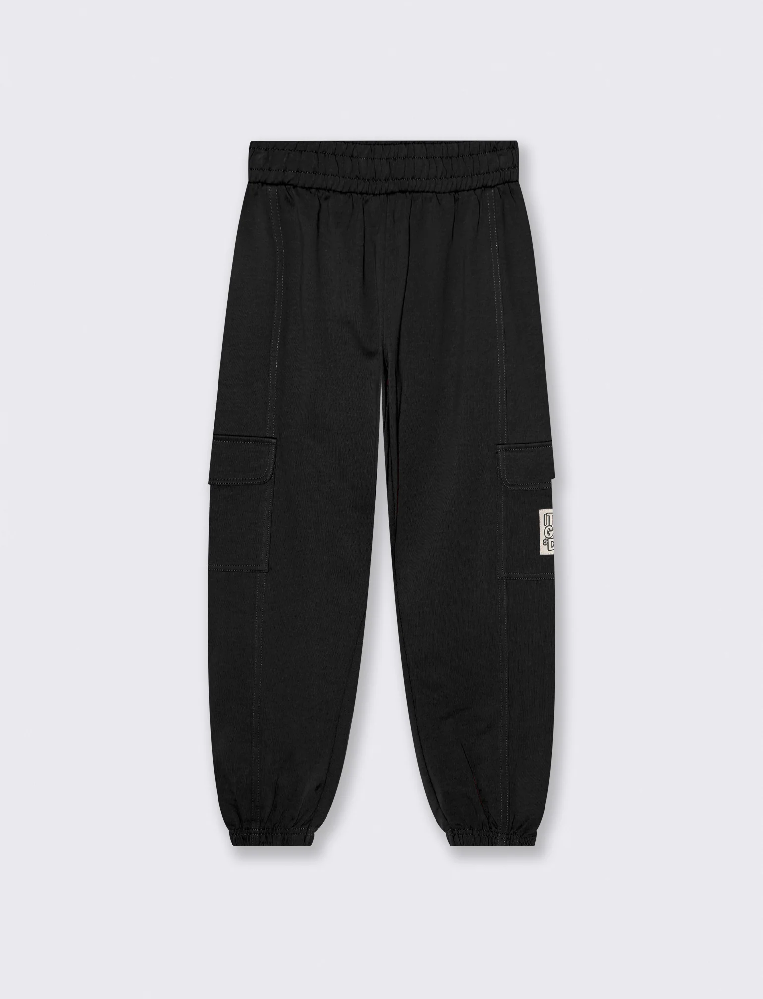 Pantalone in felpa da bambina con tasconi - Nero