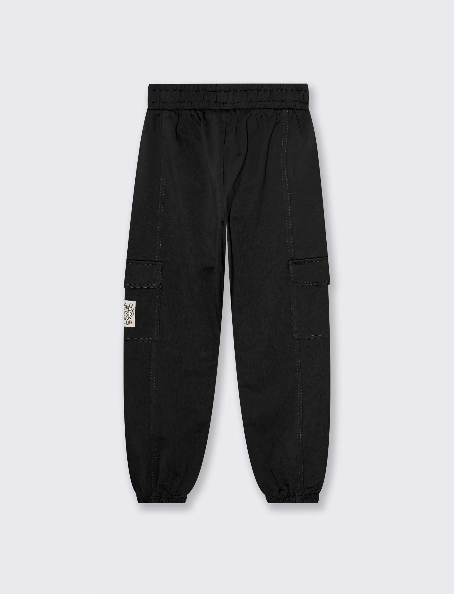 Pantalone in felpa da bambina con tasconi - Nero - Image 2