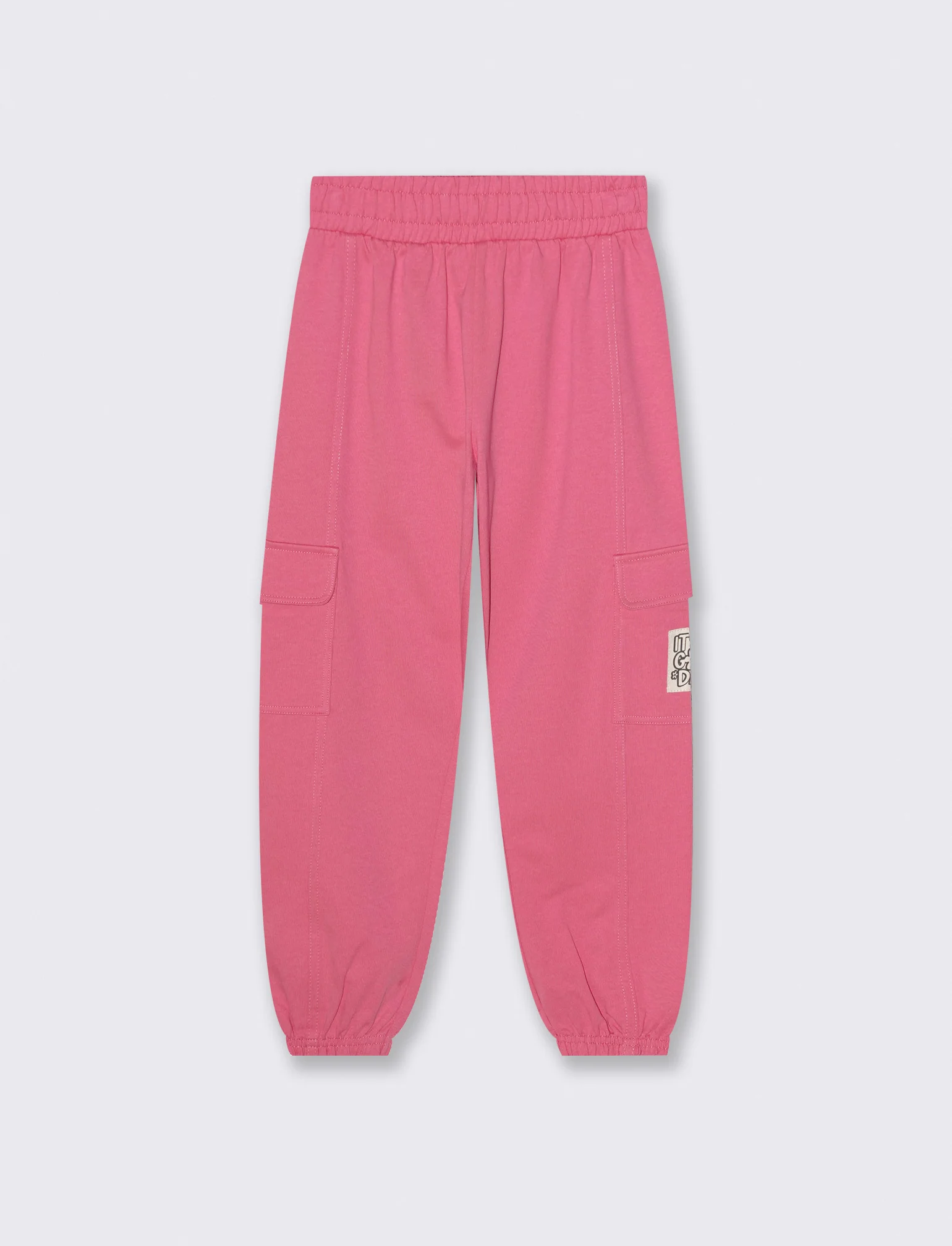 Pantalone in felpa da bambina con tasconi - Rosa big bubble