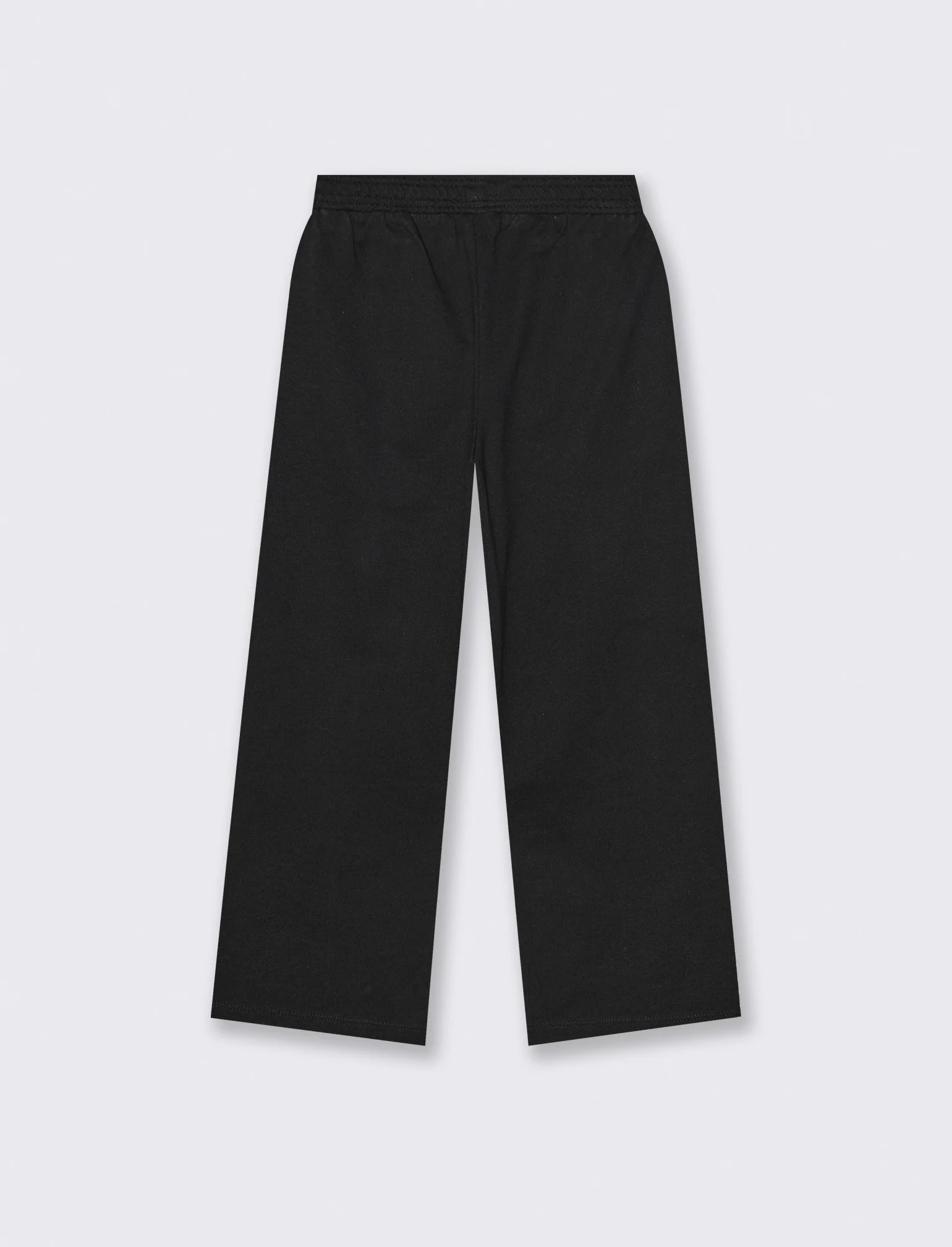 Pantalone in felpa da bambina gamba larga - Nero - Image 2