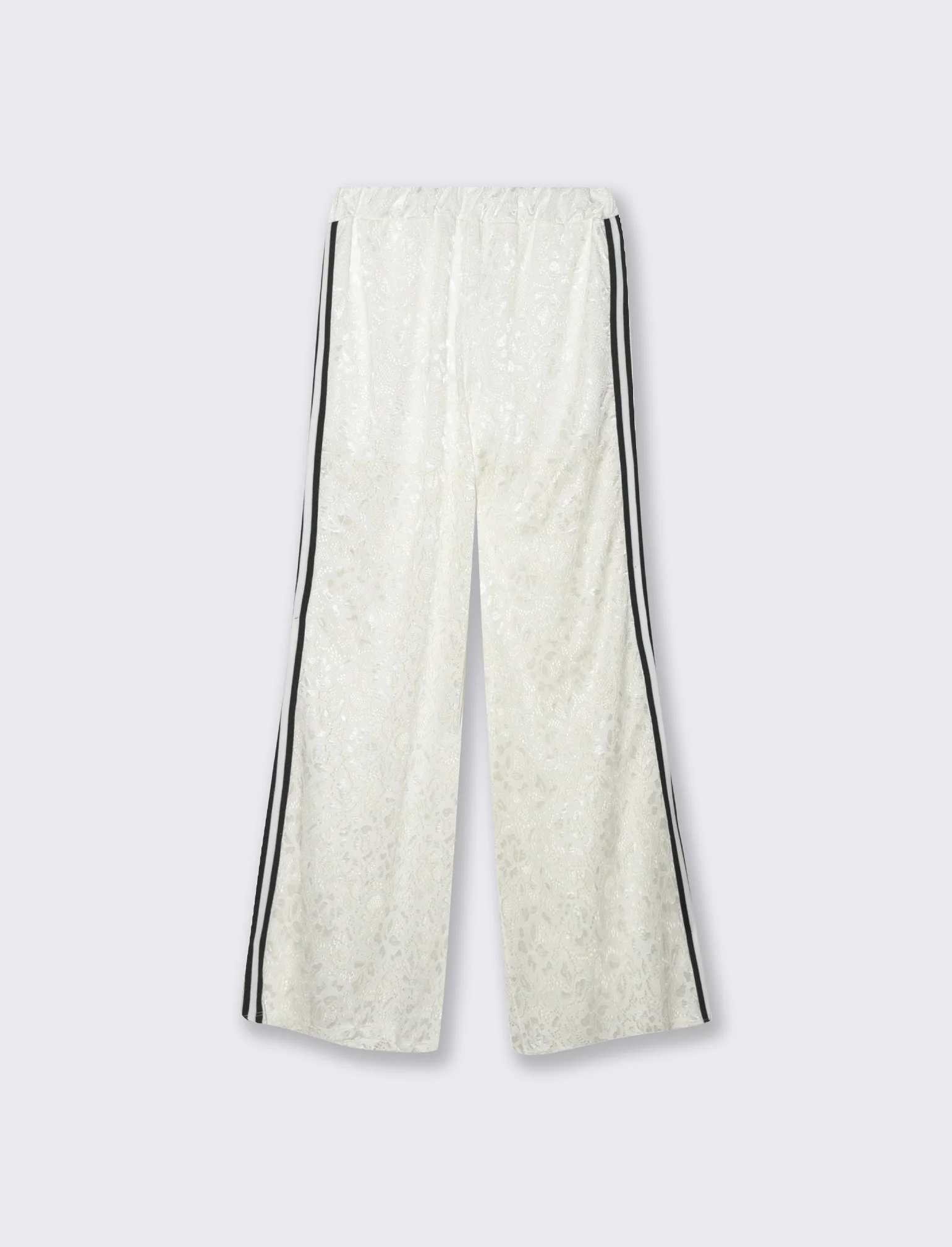Pantalone in pizzo con bande laterali - Bianco - Image 2