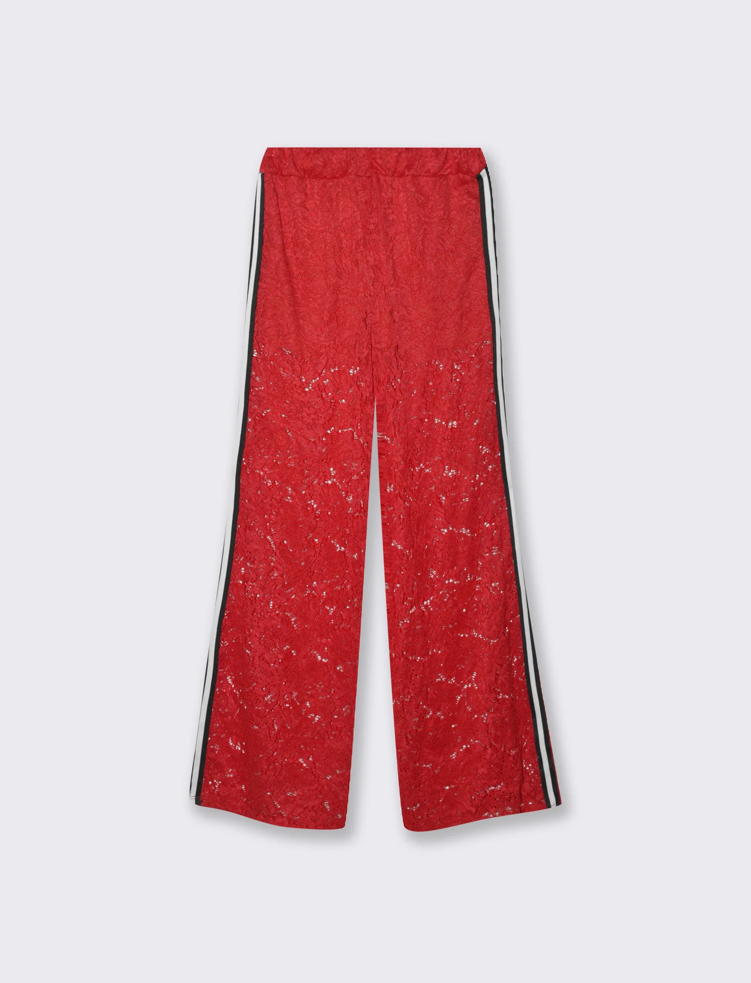 Pantalone in pizzo con bande laterali - Rosso - Image 2
