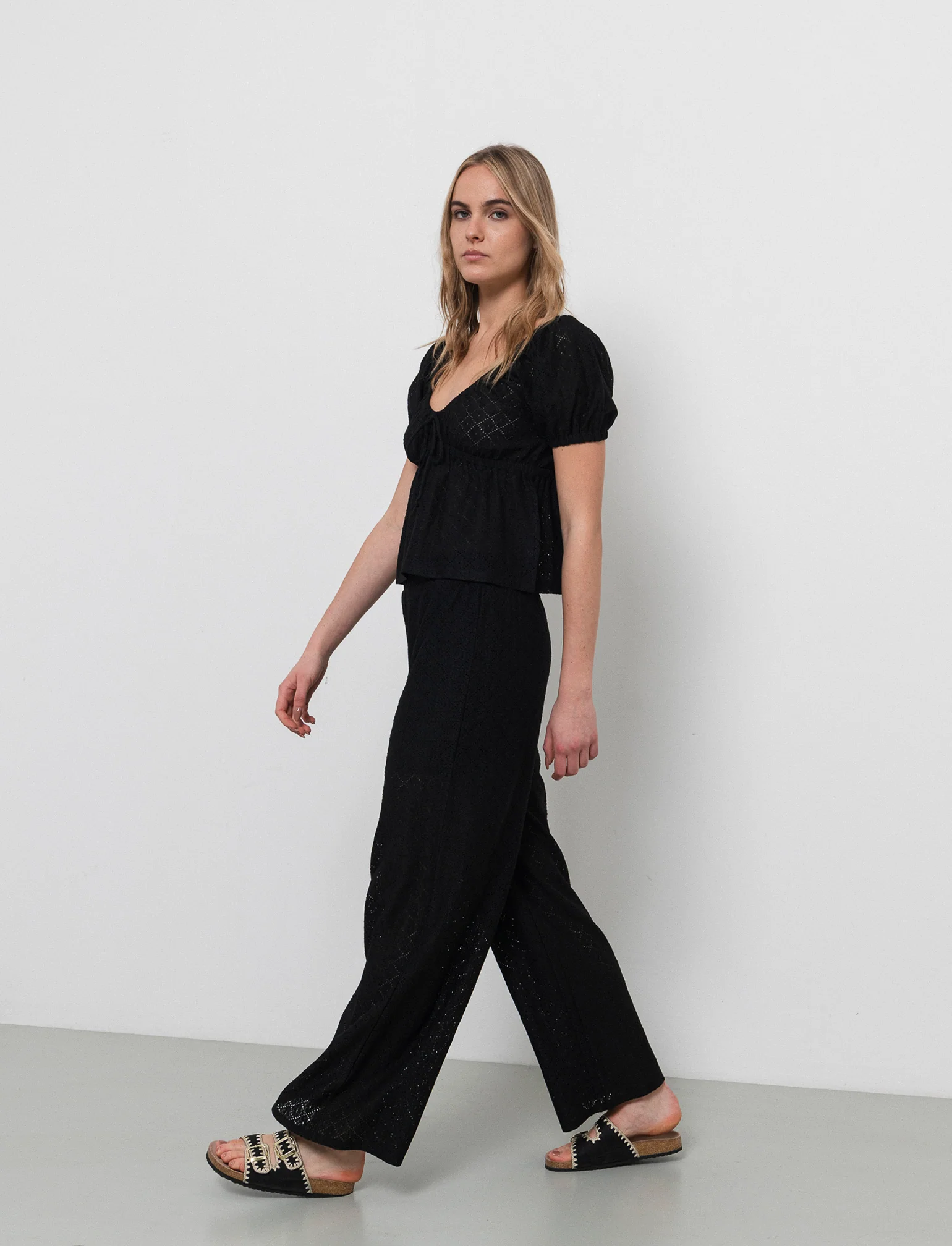 Pantalone in pizzo da donna - Nero