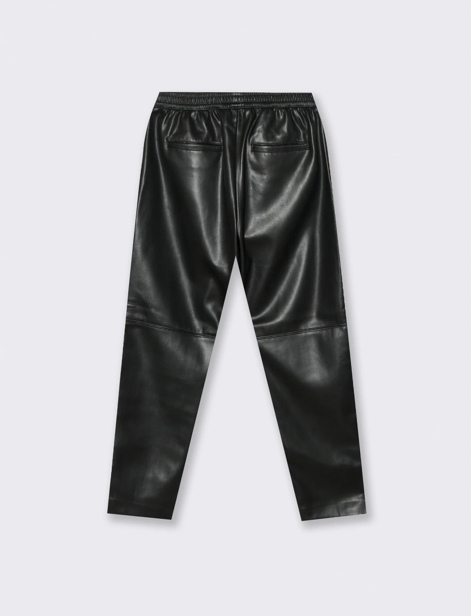 PANTALONE IN TESSUTO EFFETTO PELLE - Nero