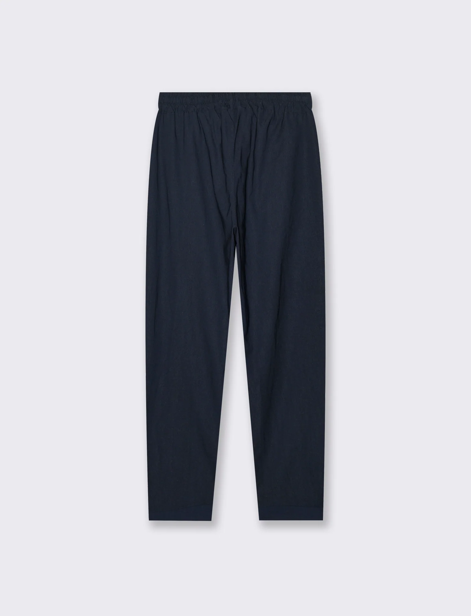 Pantalone in tessuto elasticizzato con coulisse in vita - Blu - Image 4