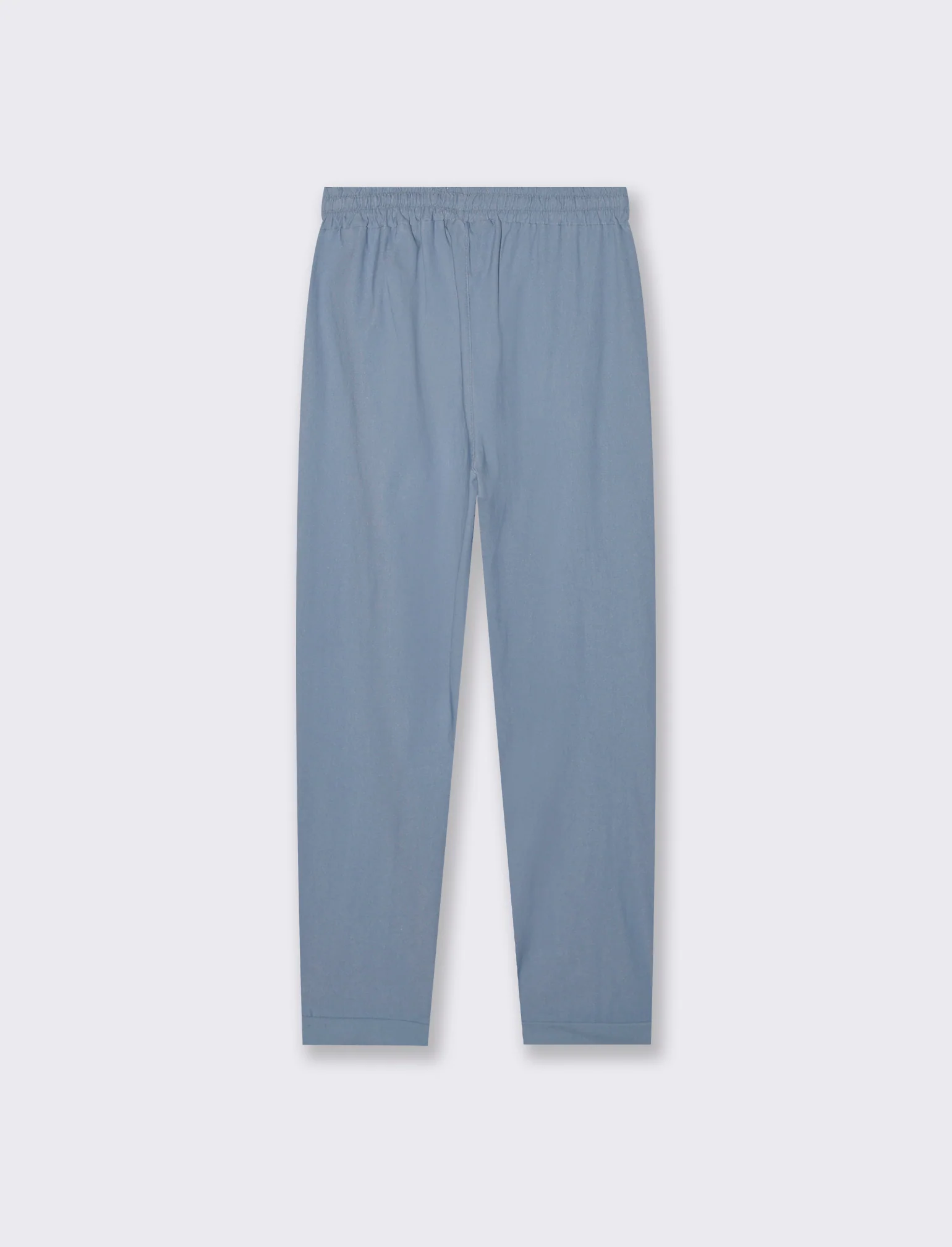 Pantalone in tessuto elasticizzato con coulisse in vita - Denim - Image 4