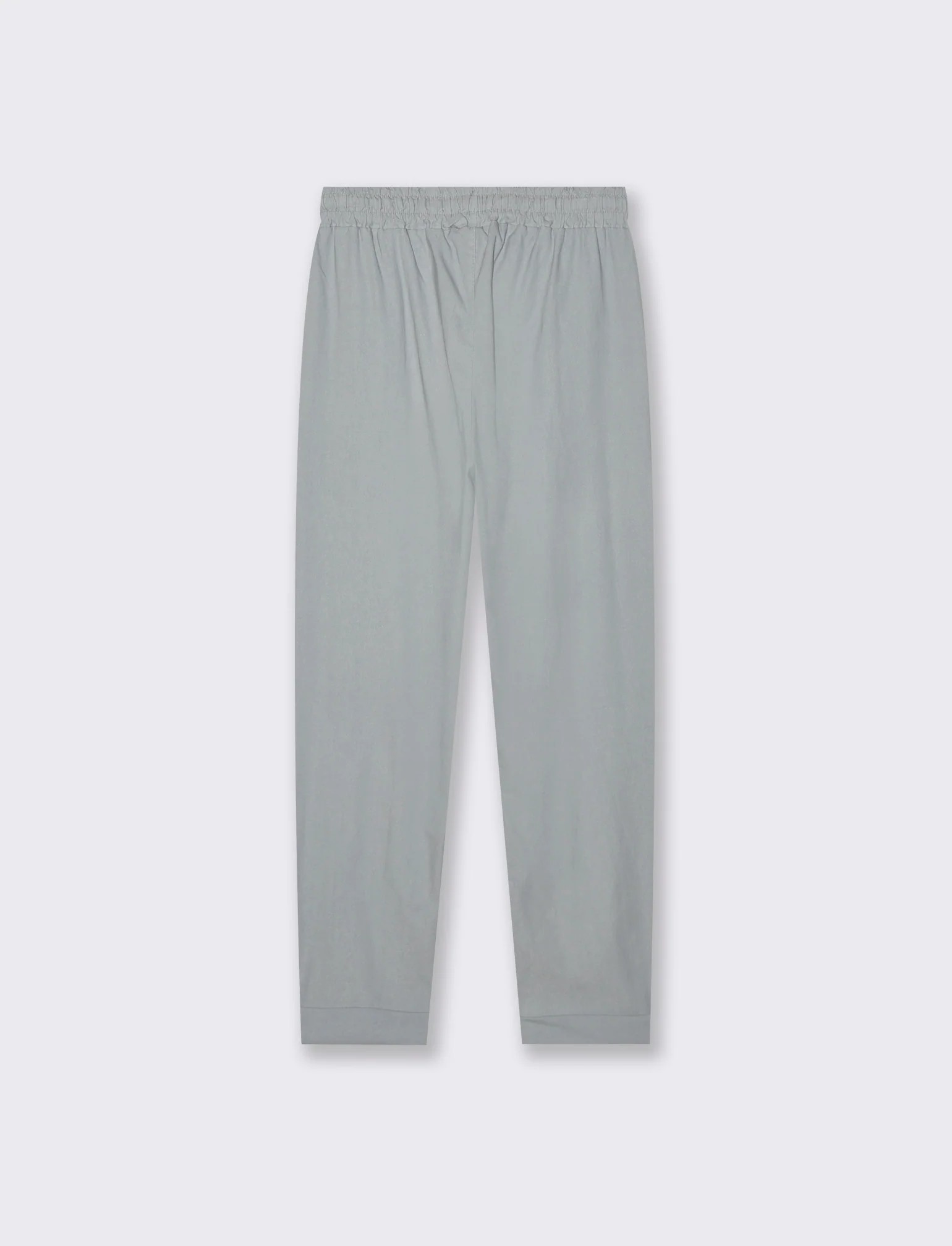 Pantalone in tessuto elasticizzato con coulisse in vita - Grigio - Image 4