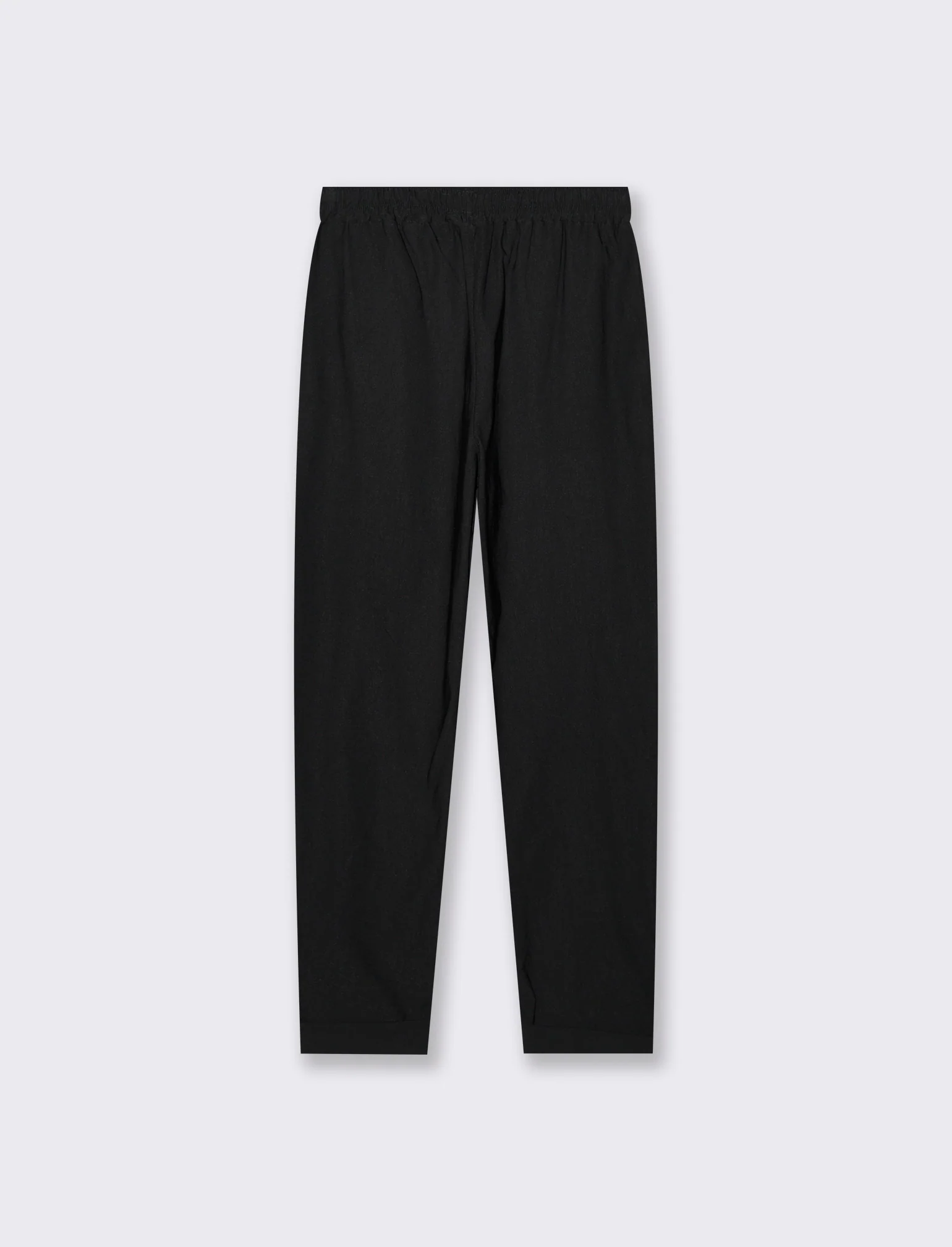 Pantalone in tessuto elasticizzato con coulisse in vita - Nero - Image 4