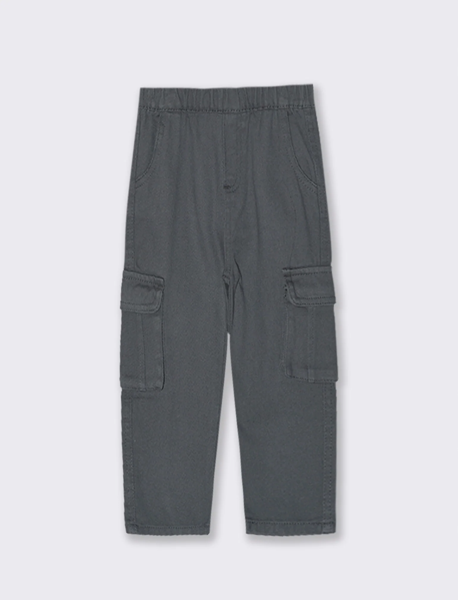 Pantalone in twill con tascone - Grigio asfalto