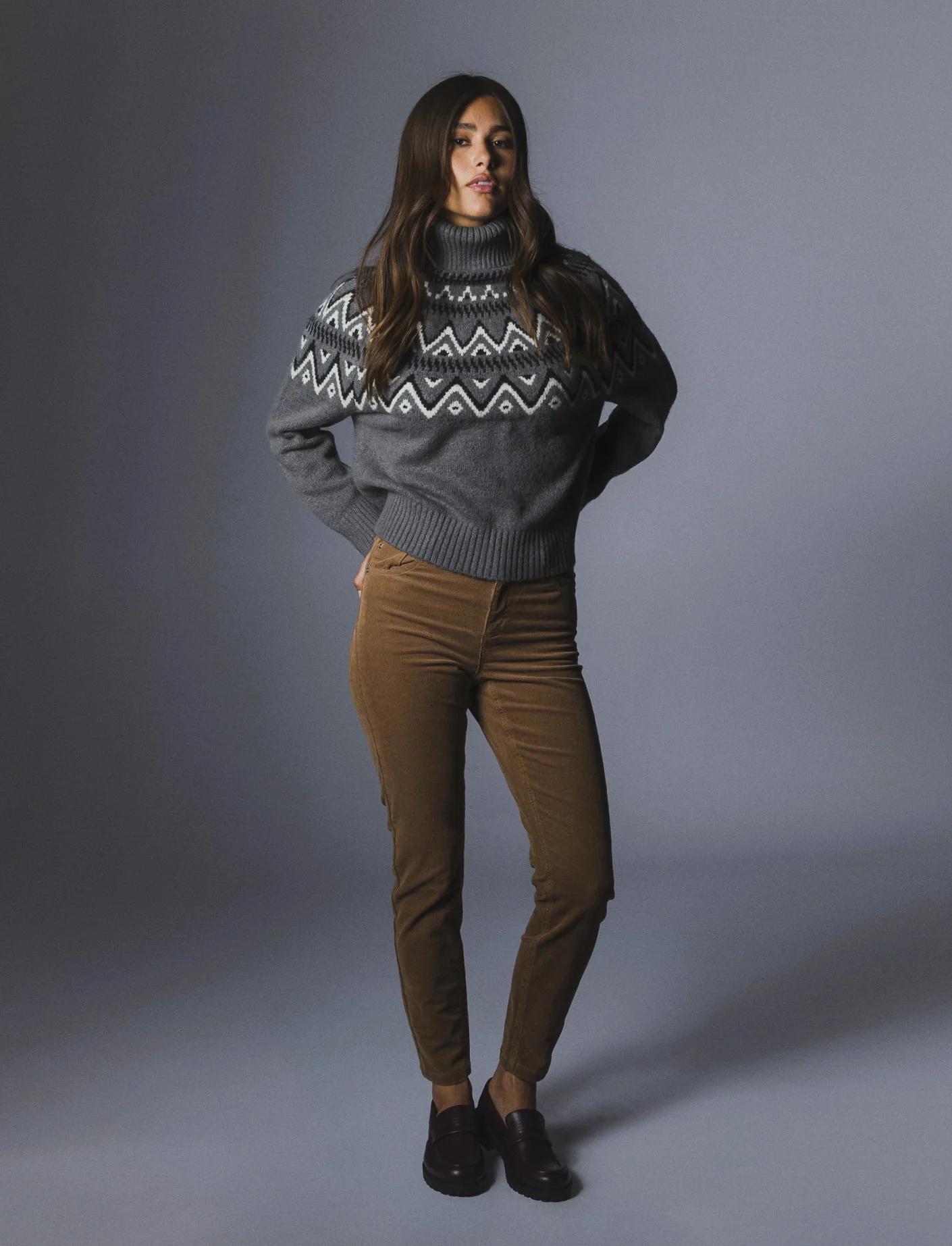 PANTALONE IN VELLUTO 5 TASCHE SKINNY - Cammello - Image 3