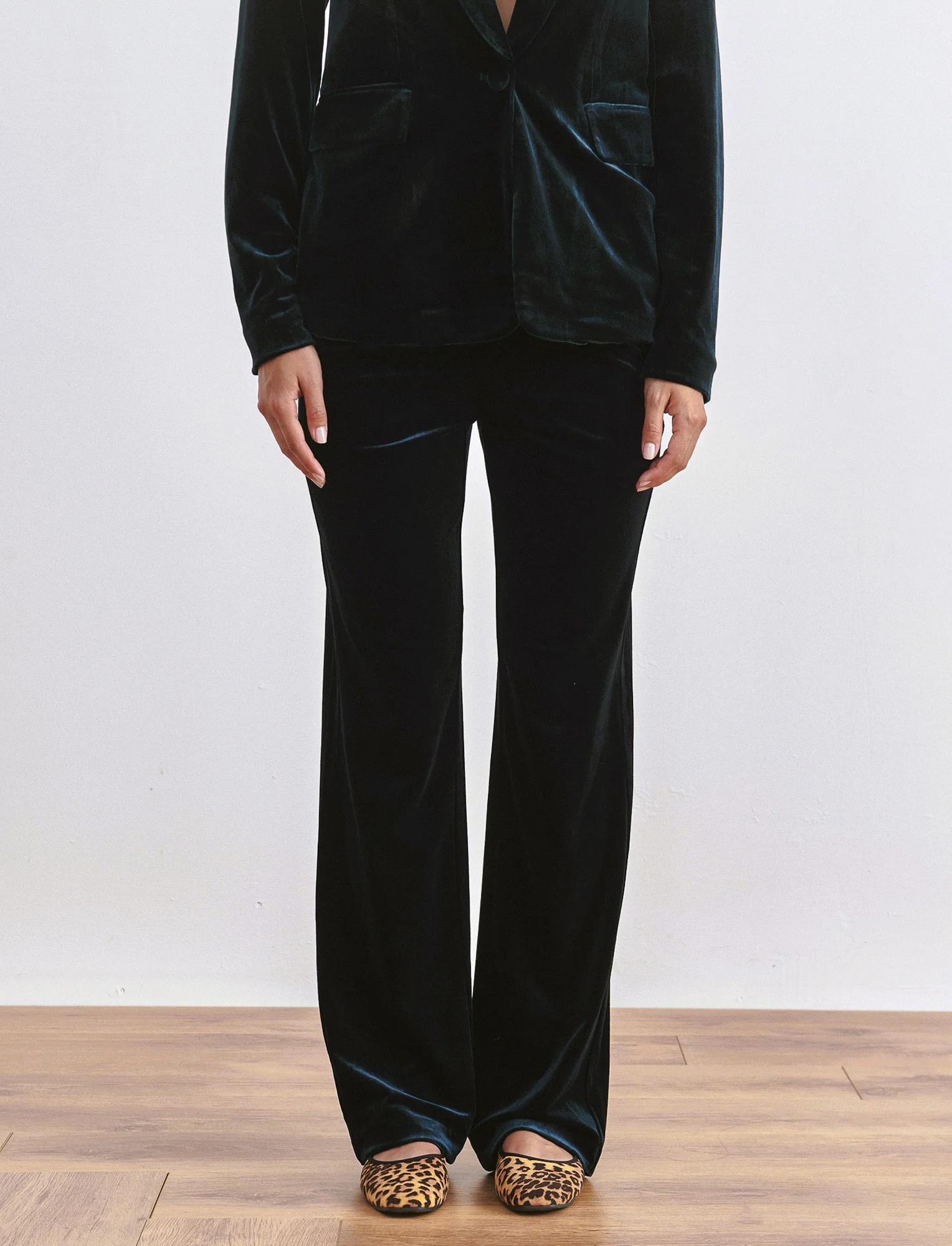 PANTALONE IN VELLUTO - Verde scuro - Image 4