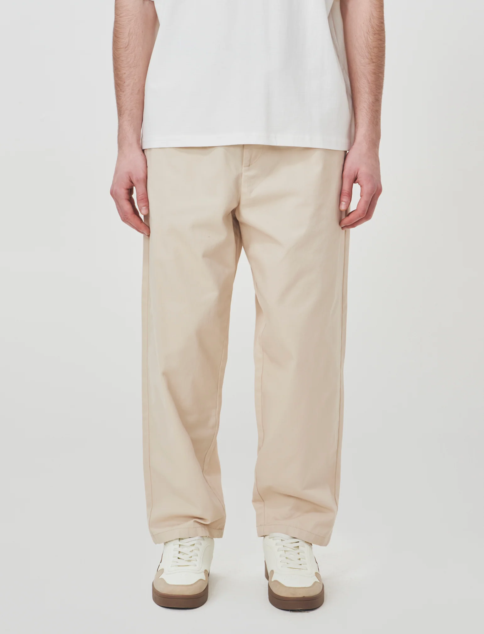 Pantalone Jogger Carrot Fit Con Tasche - Beige - Image 3
