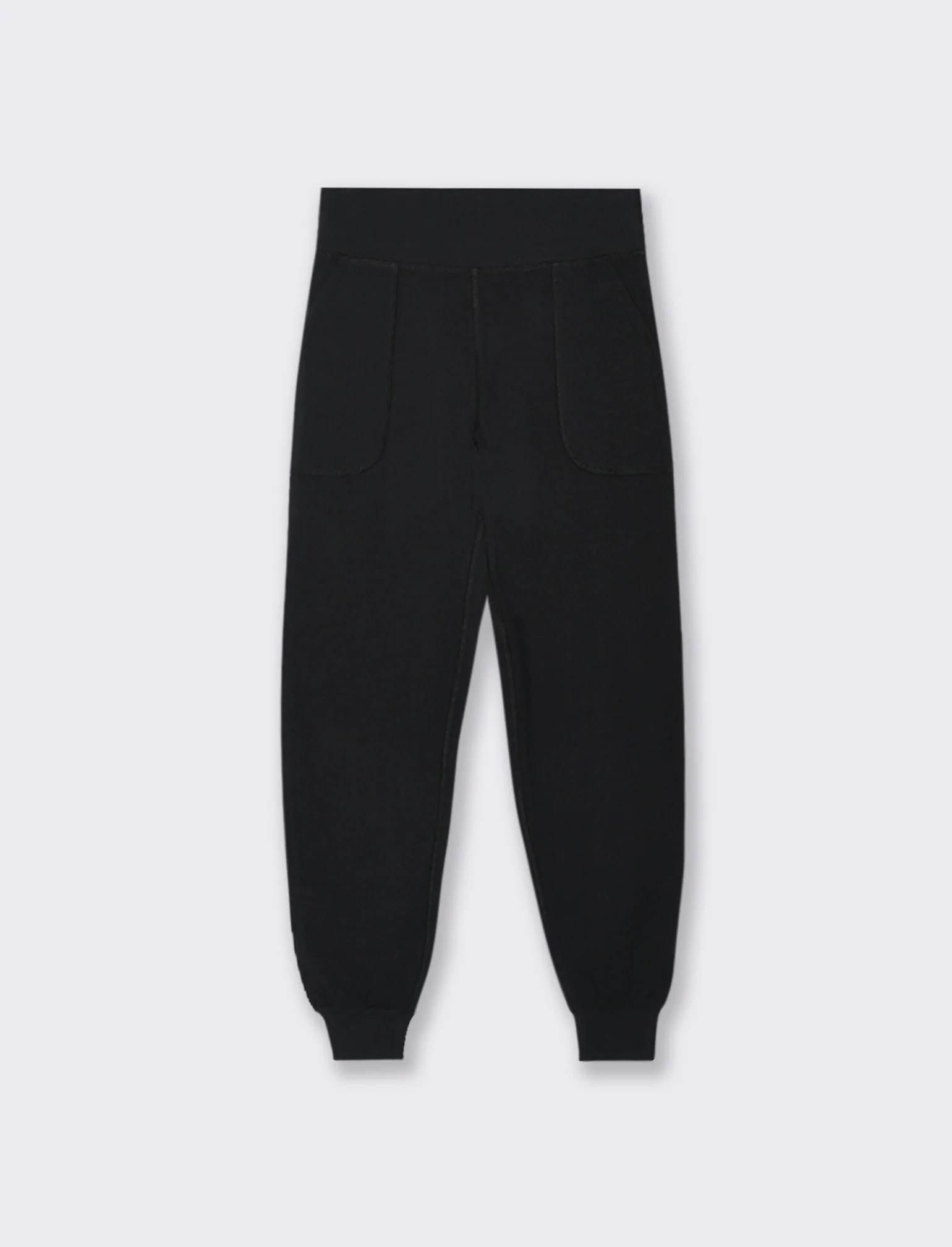PANTALONE JOGGER CON FASCIA ALTA IN VITA - Nero