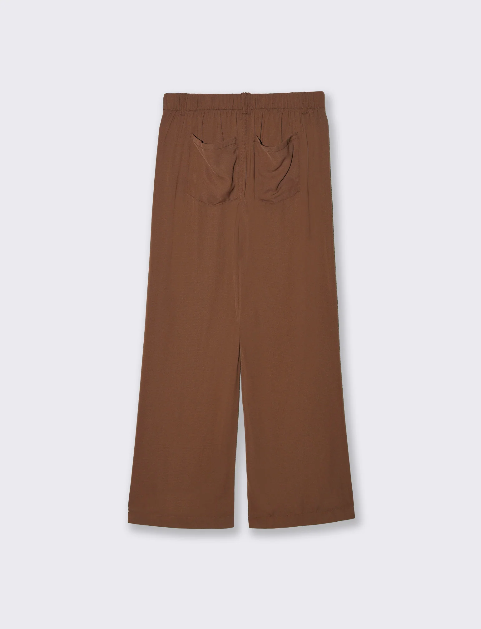 Pantalone Jogger Wide Leg con Coulisse - Marrone cioccolato - Image 2