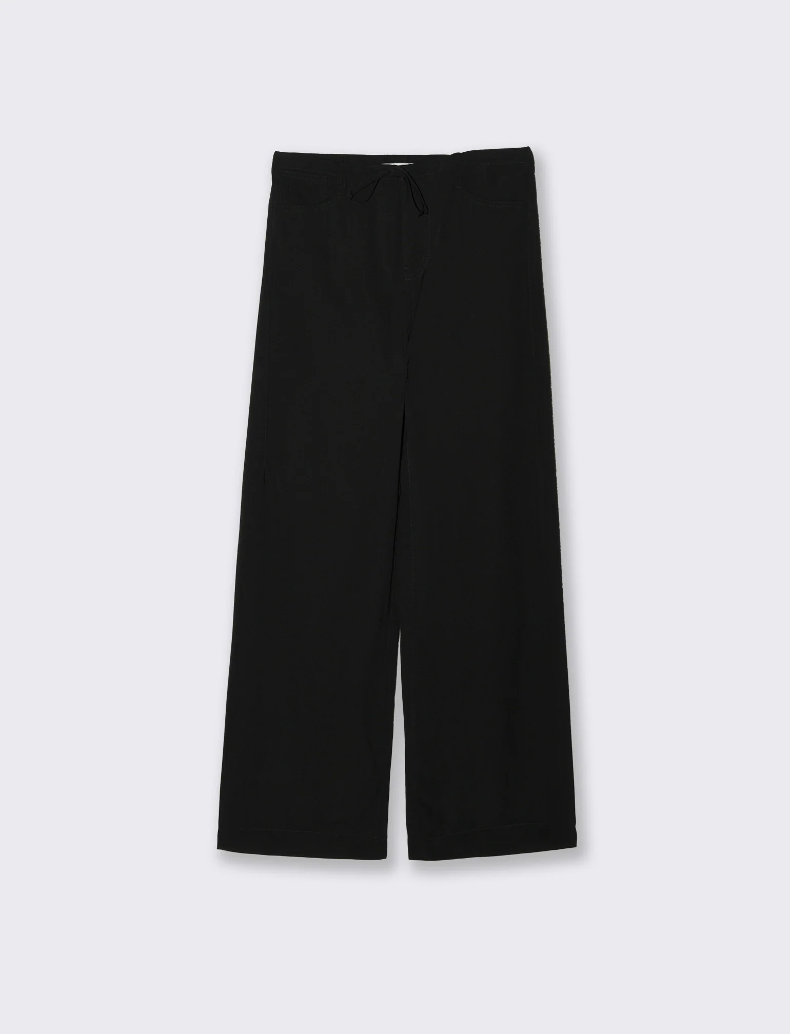 Pantalone Jogger Wide Leg con Coulisse - Nero