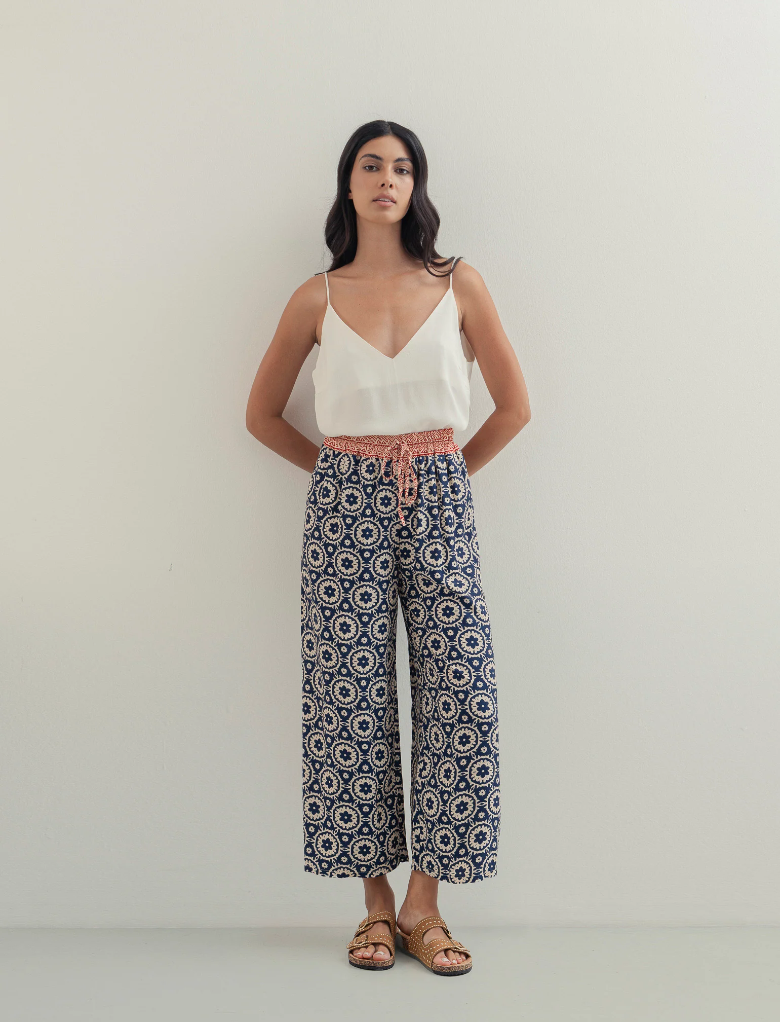 Pantalone largho stampato in viscosa - var 1