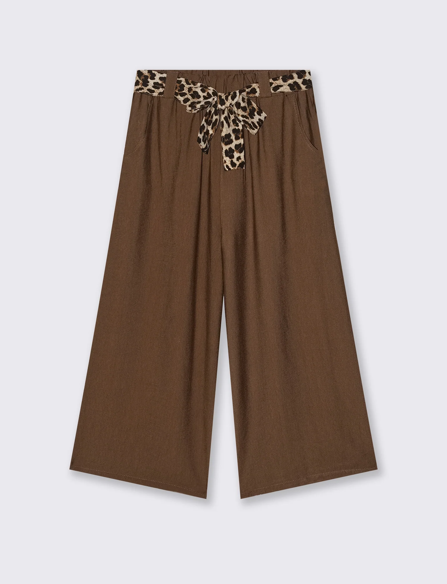 Pantalone largo con cintura stampata - Moro - Image 3
