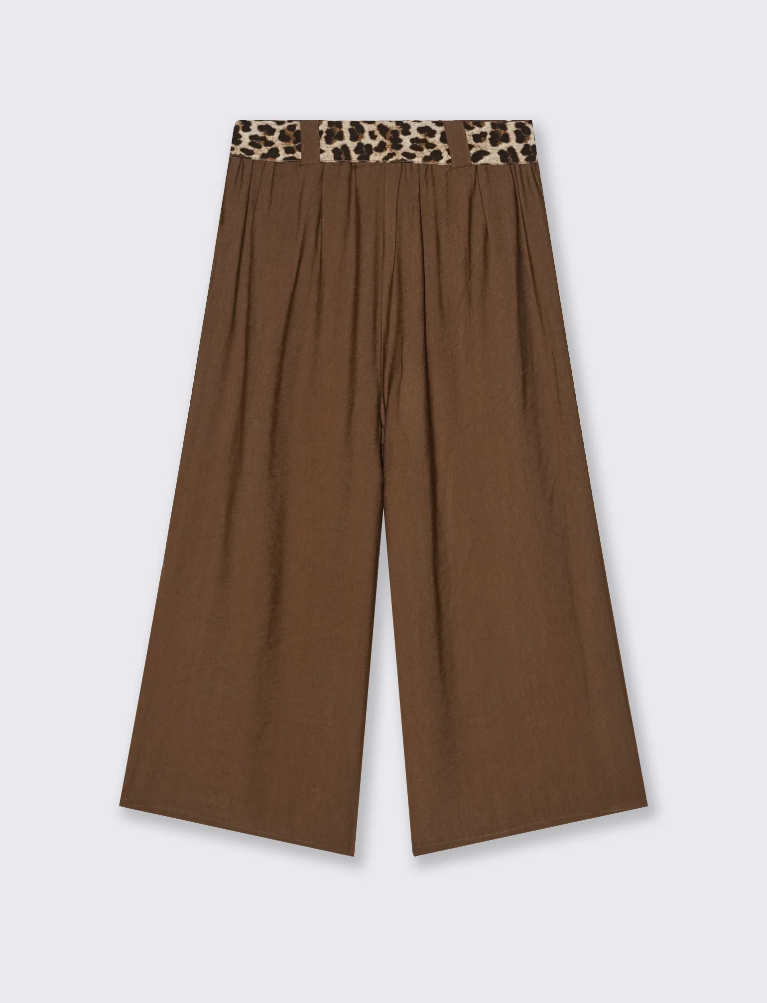 Pantalone largo con cintura stampata - Moro - Image 4