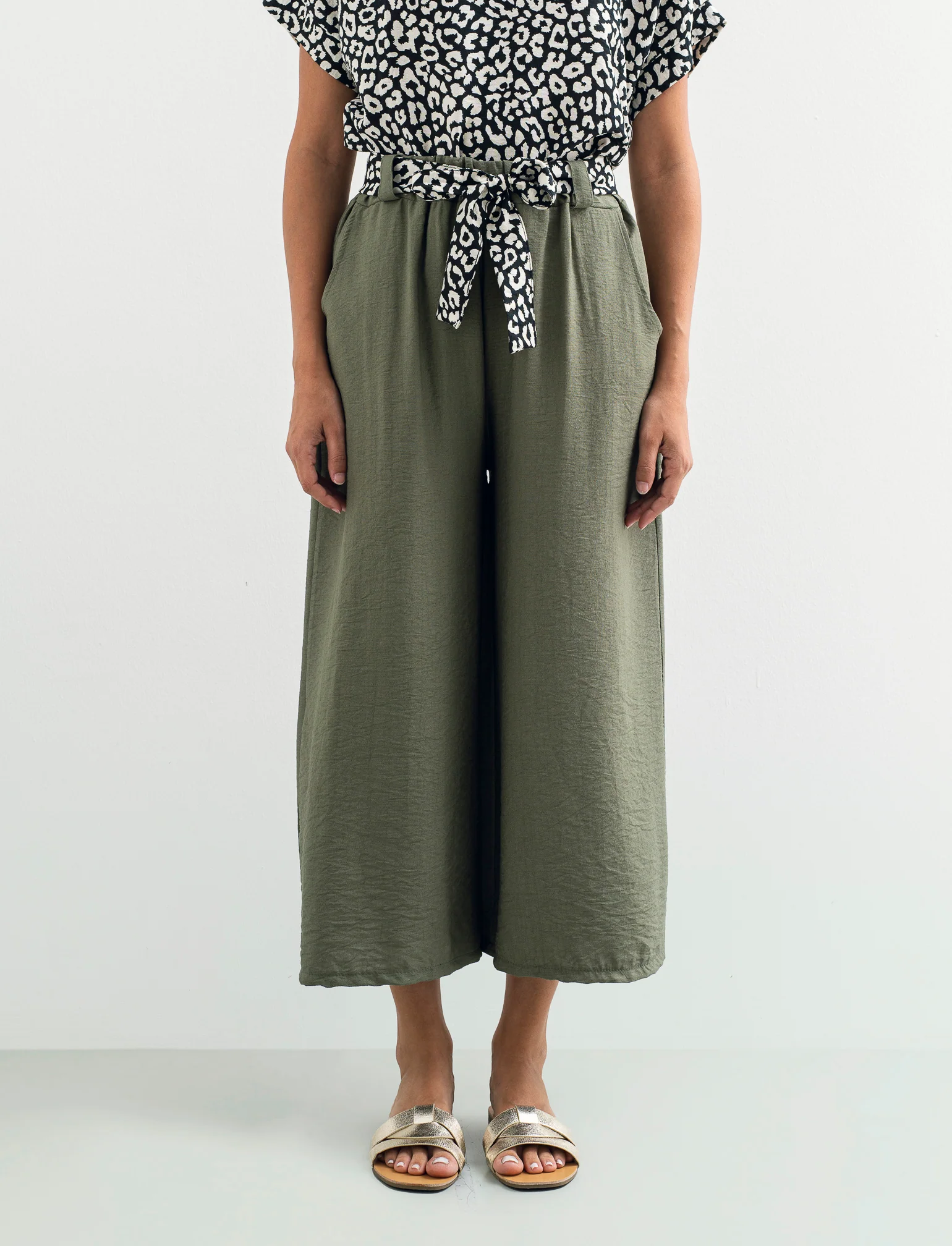 Pantalone largo con cintura stampata - Ve.milit.
