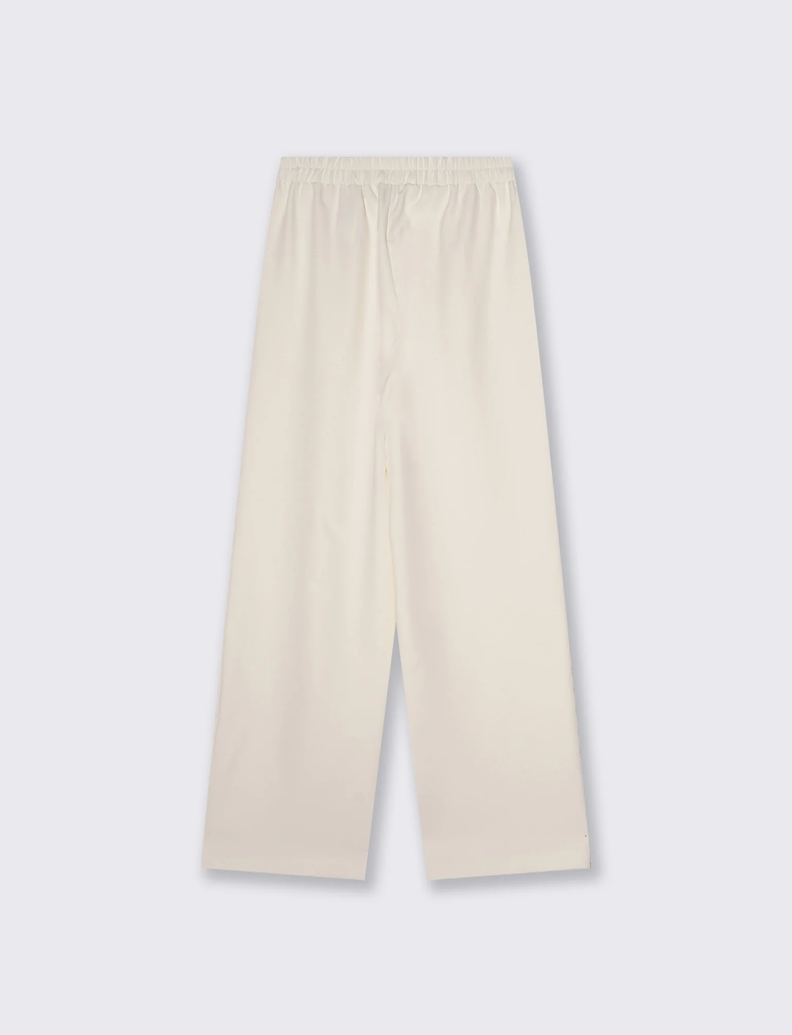 Pantalone largo con coulisse in vita - Bianco panna - Image 2