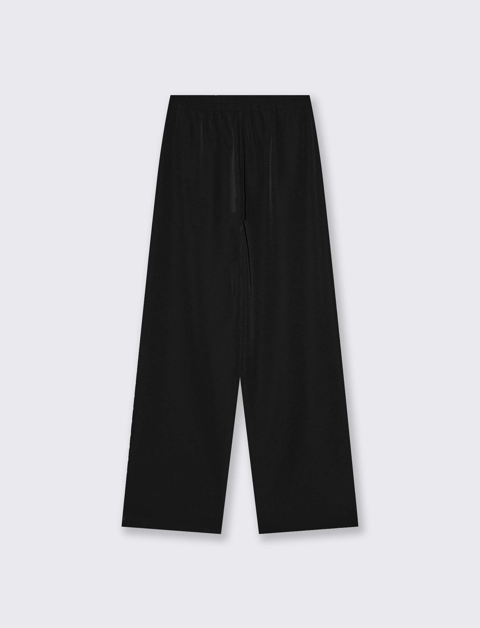 Pantalone largo con coulisse in vita - Nero - Image 2