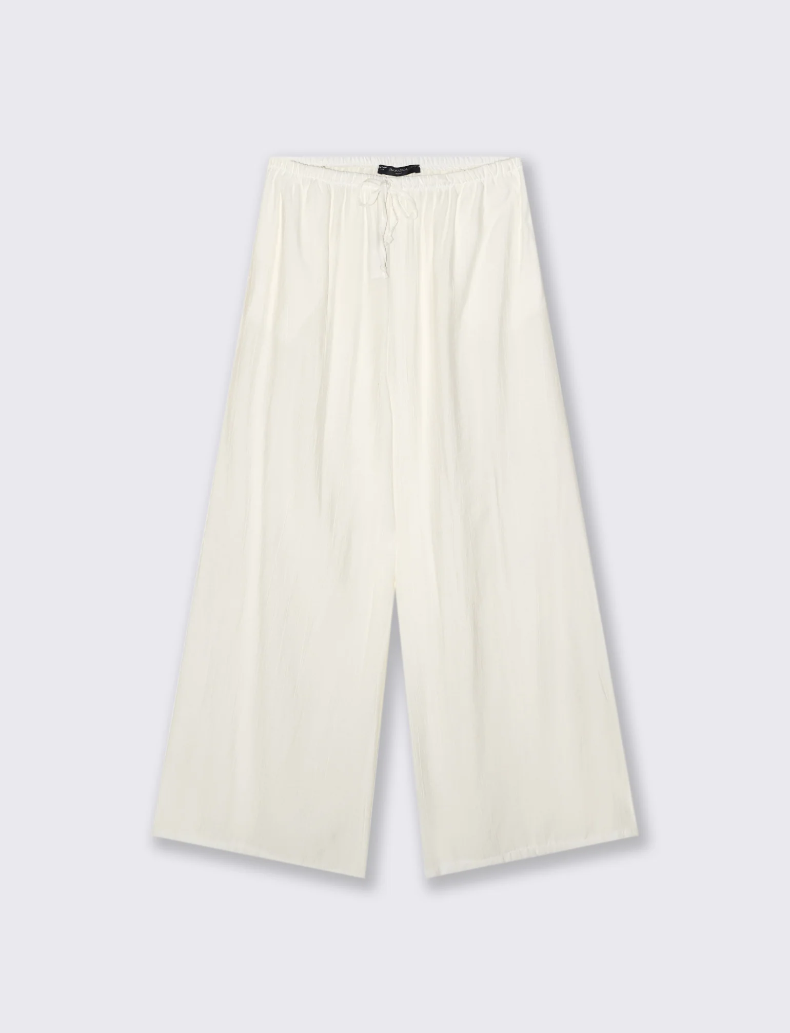 Pantalone largo con coulisse sottile - Bianco - Image 3