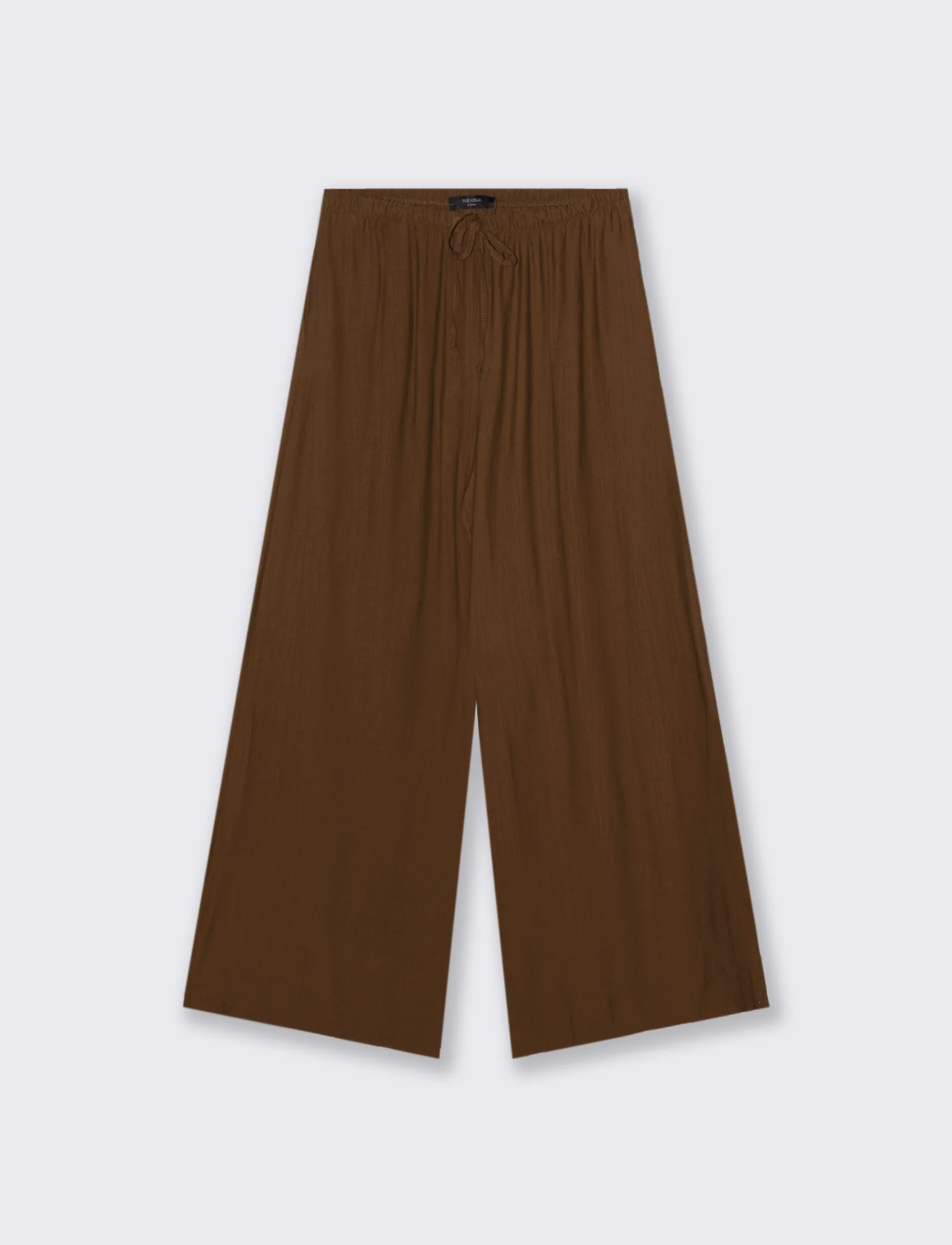 Pantalone largo con coulisse sottile - Moro - Image 3