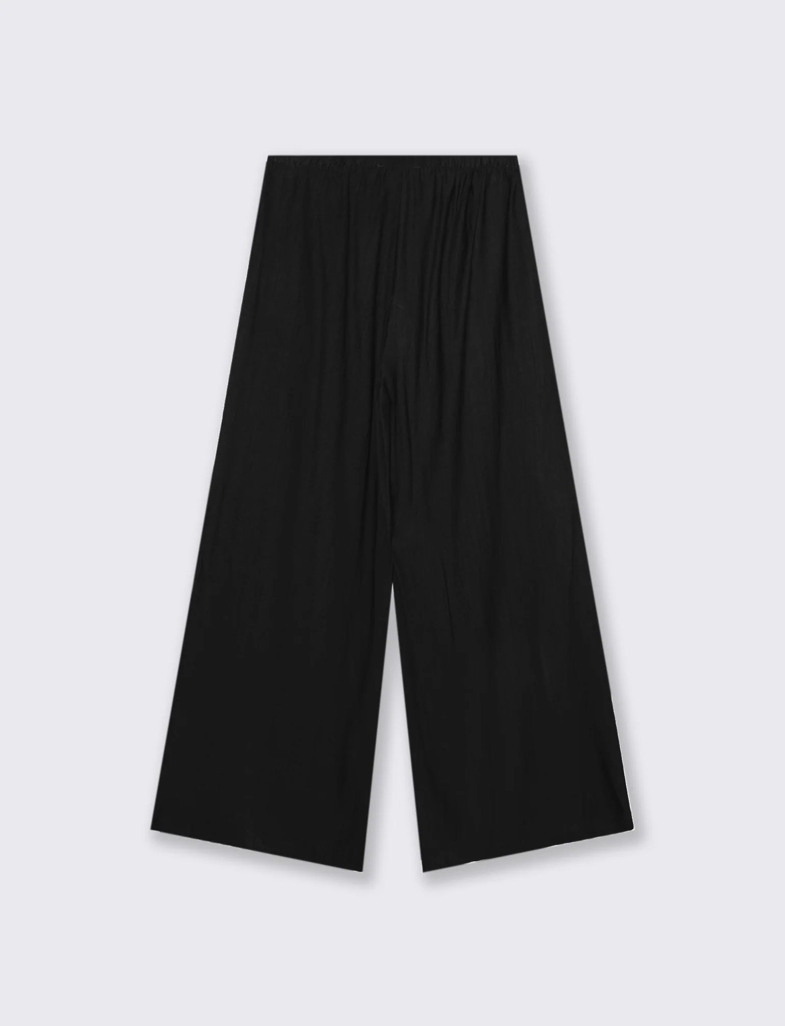 Pantalone largo con coulisse sottile - Nero - Image 4