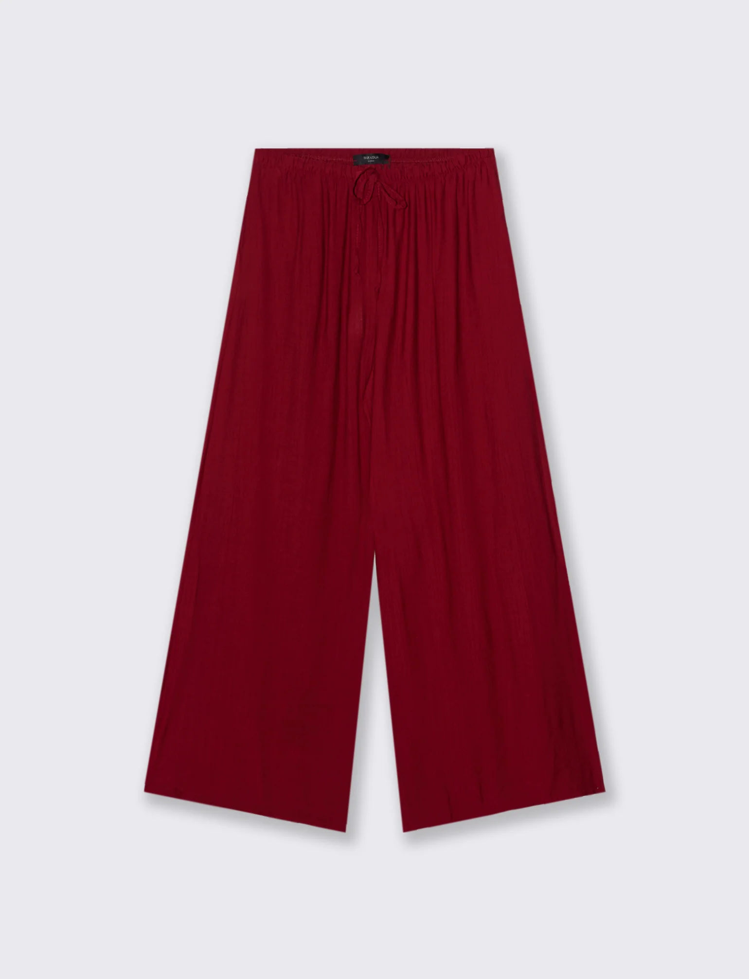 Pantalone largo con coulisse sottile - Rosso india - Image 3