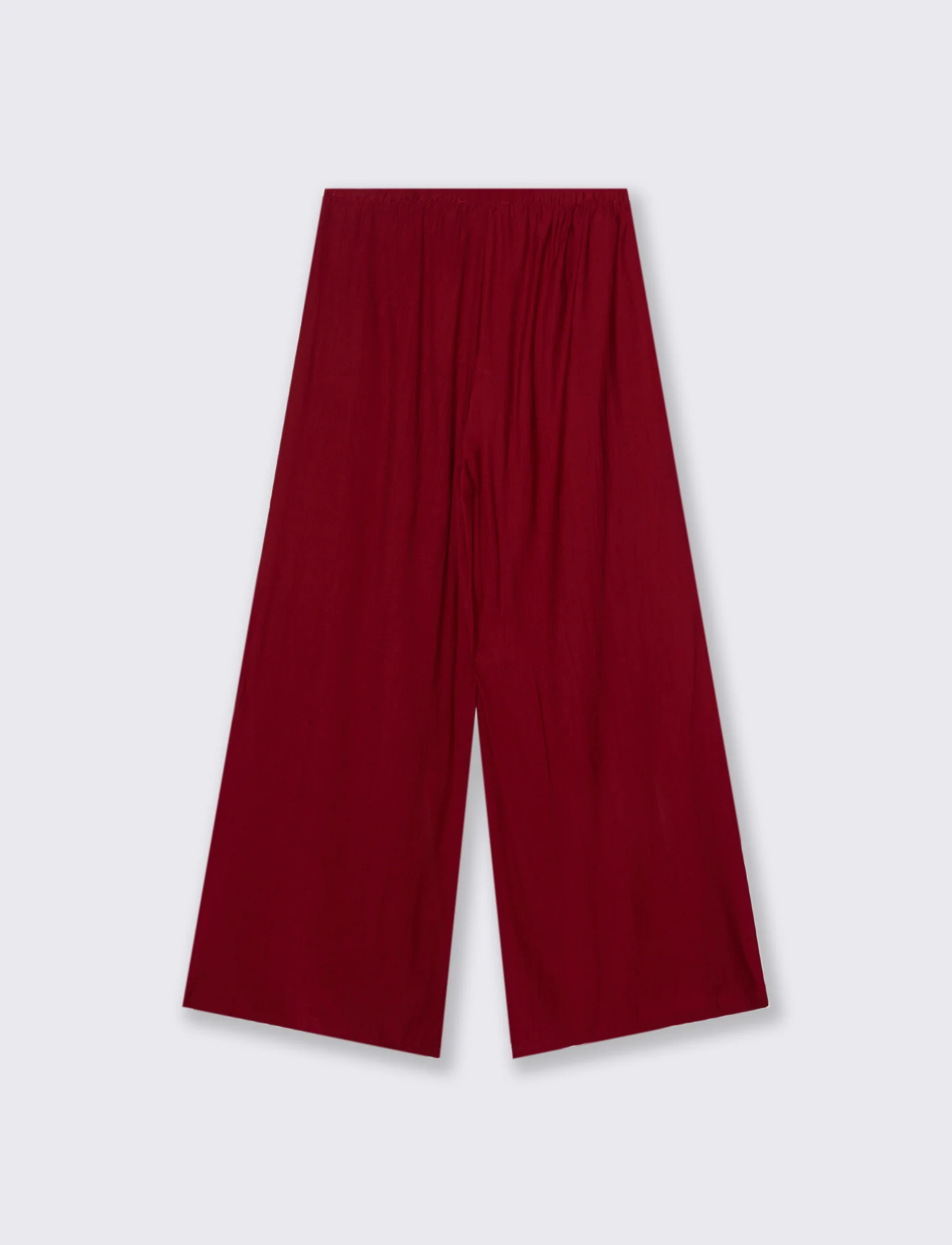 Pantalone largo con coulisse sottile - Rosso india - Image 4