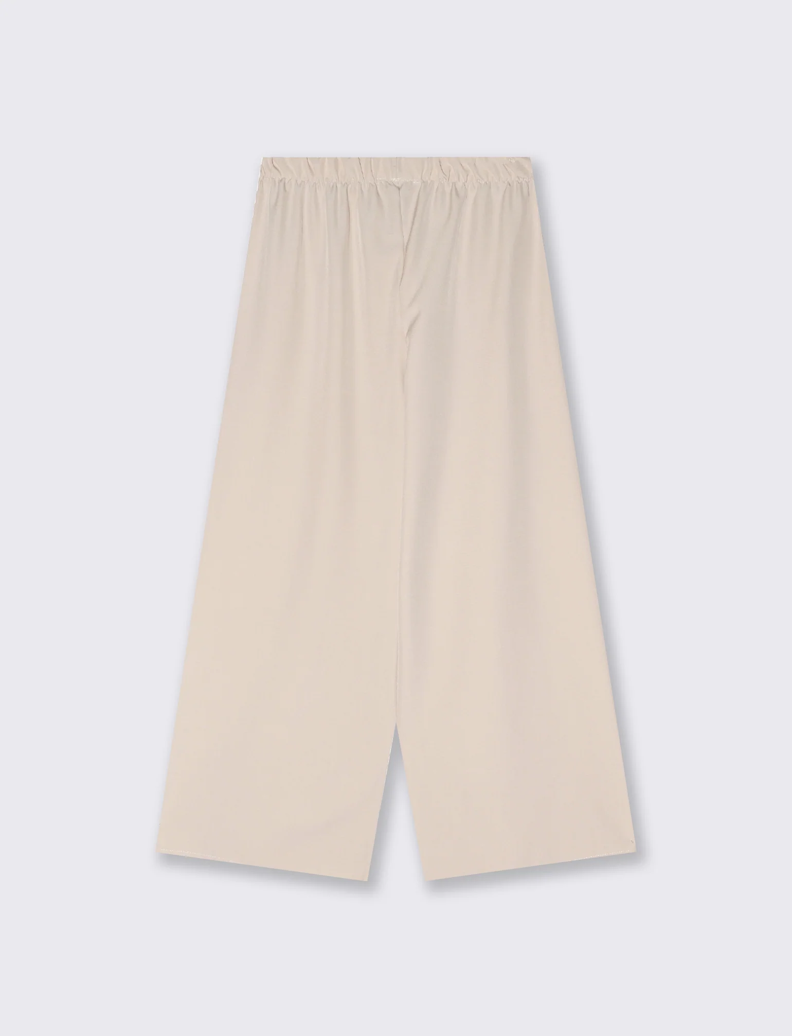 Pantalone largo con elastico in vita - Beige - Image 2