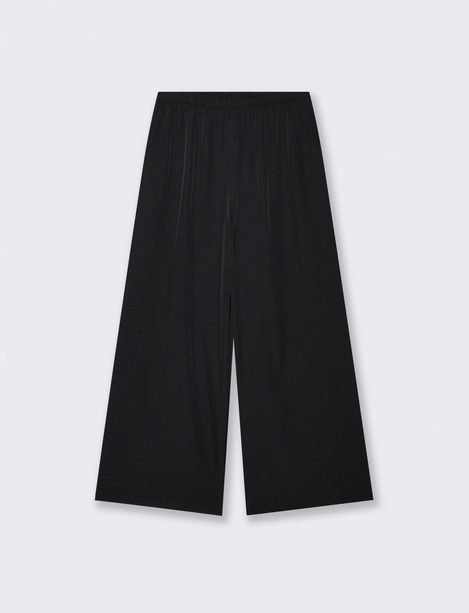 Pantalone largo con elastico in vita - Nero - Image 2