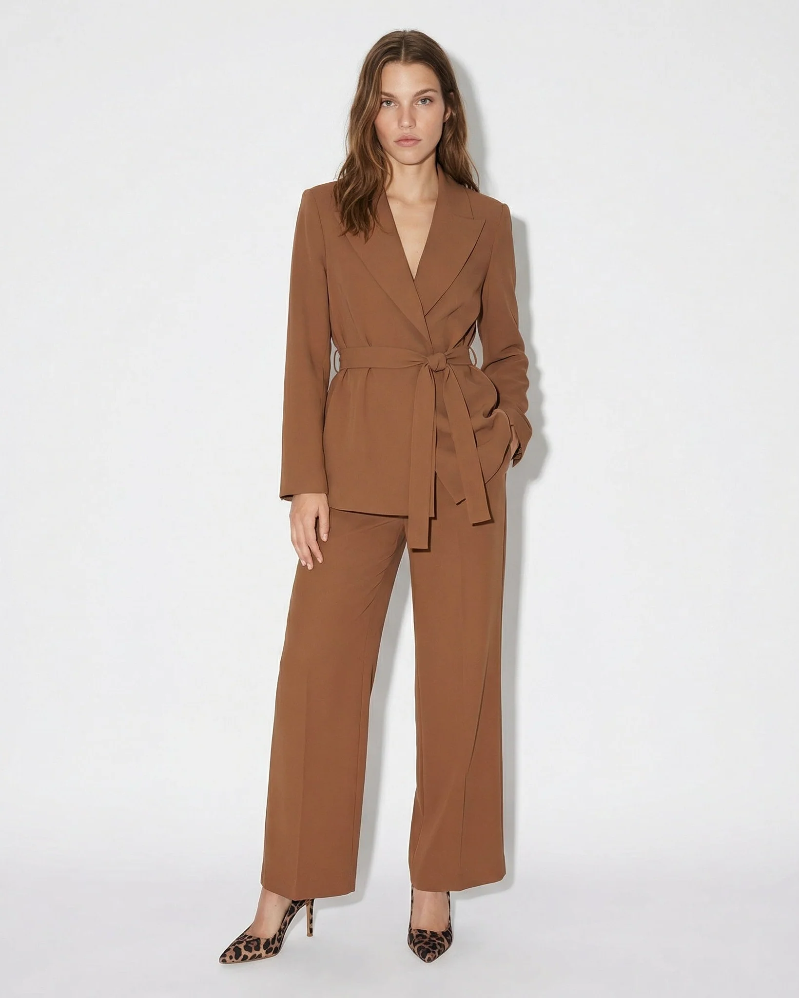 Pantalone Linea Dritta Elegante - Cacao - Image 3