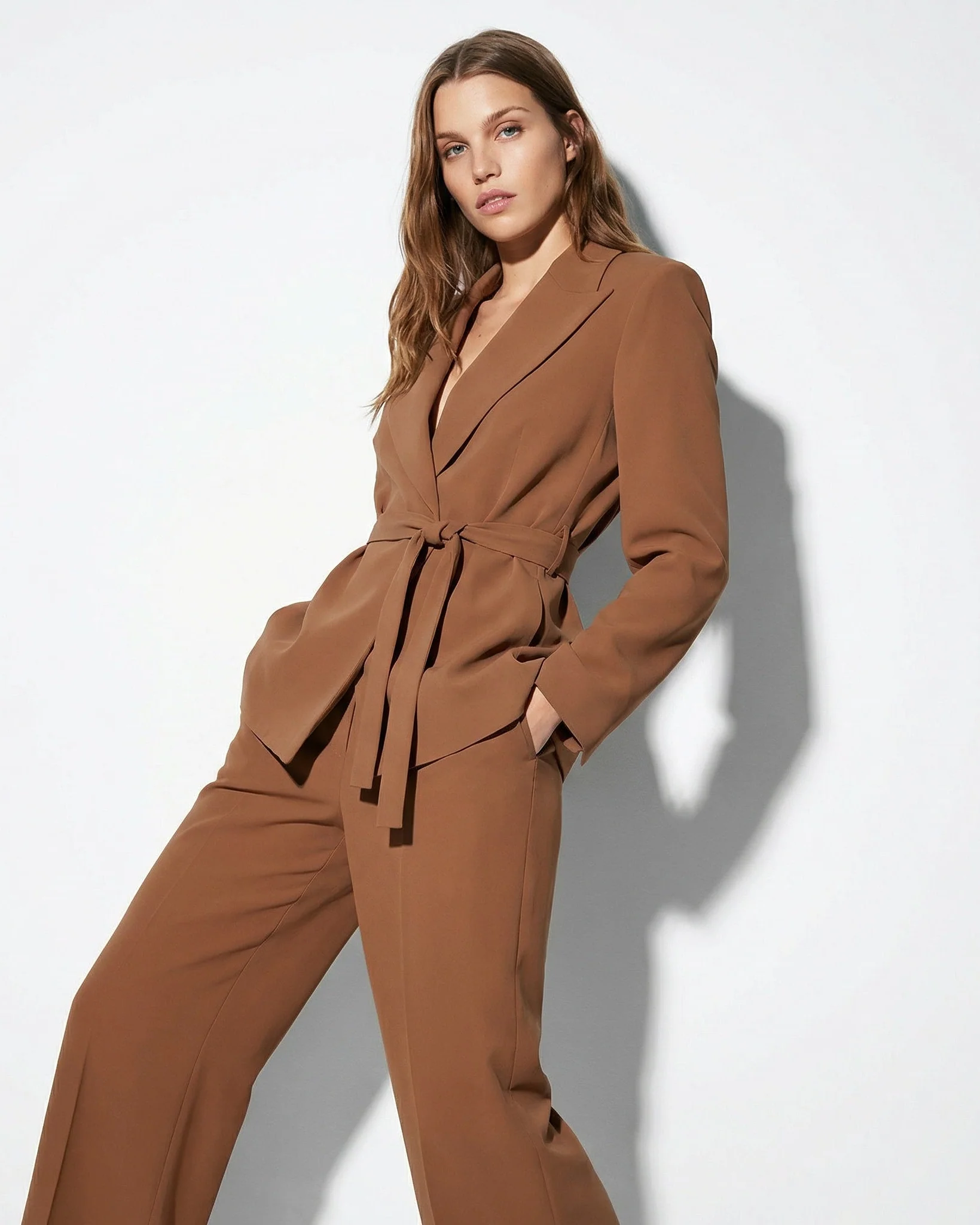 Pantalone Linea Dritta Elegante - Cacao - Image 4