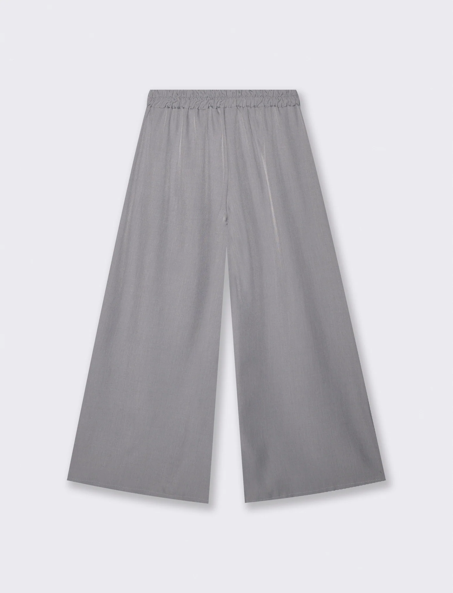 Pantalone over con pieghe ed elastico - Grigio chiaro - Image 2