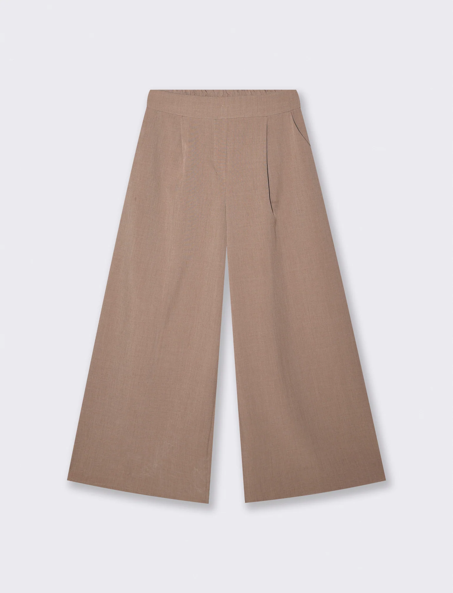 Pantalone over con pieghe ed elastico - Grigio fango