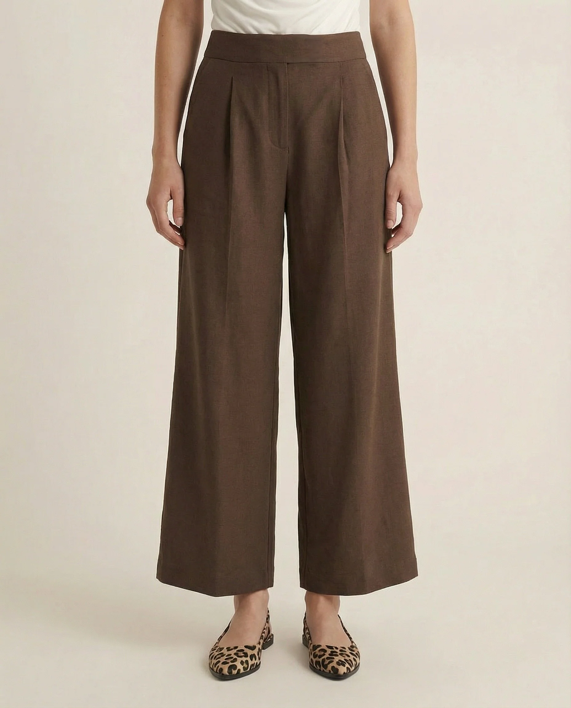 Pantalone over con pieghe ed elastico - Moro - Image 4