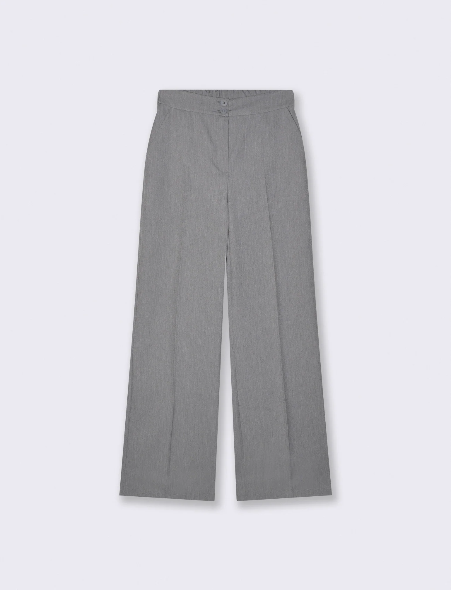 Pantalone Palazzo con Chiusura Doppio Bottone - Grigio chiaro