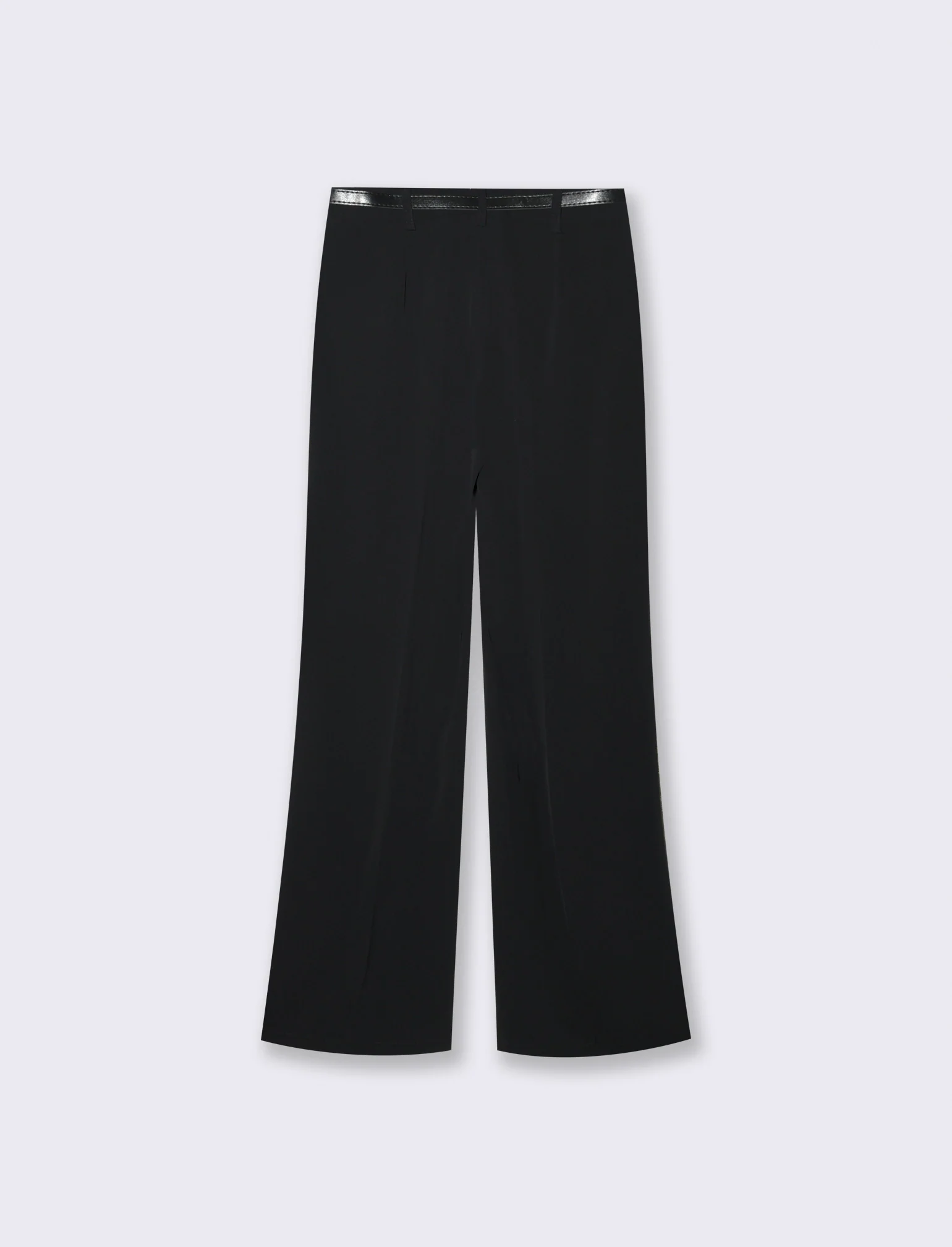Pantalone palazzo con cintura - Nero - Image 5