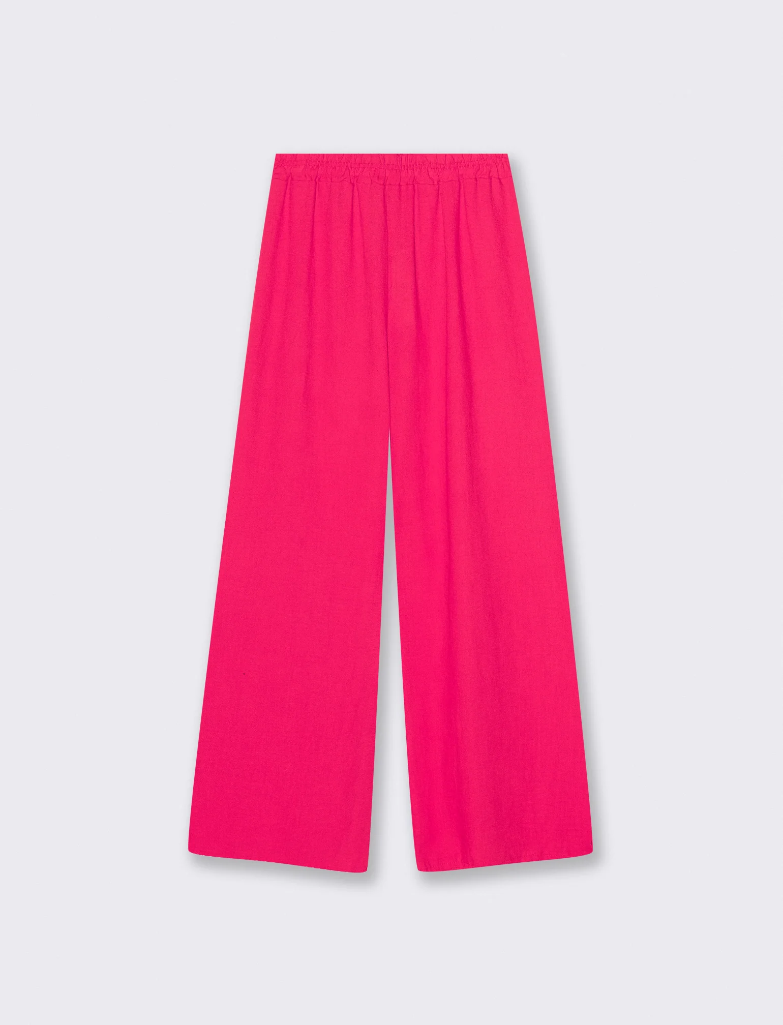 Pantalone palazzo con elastico - Fuxia