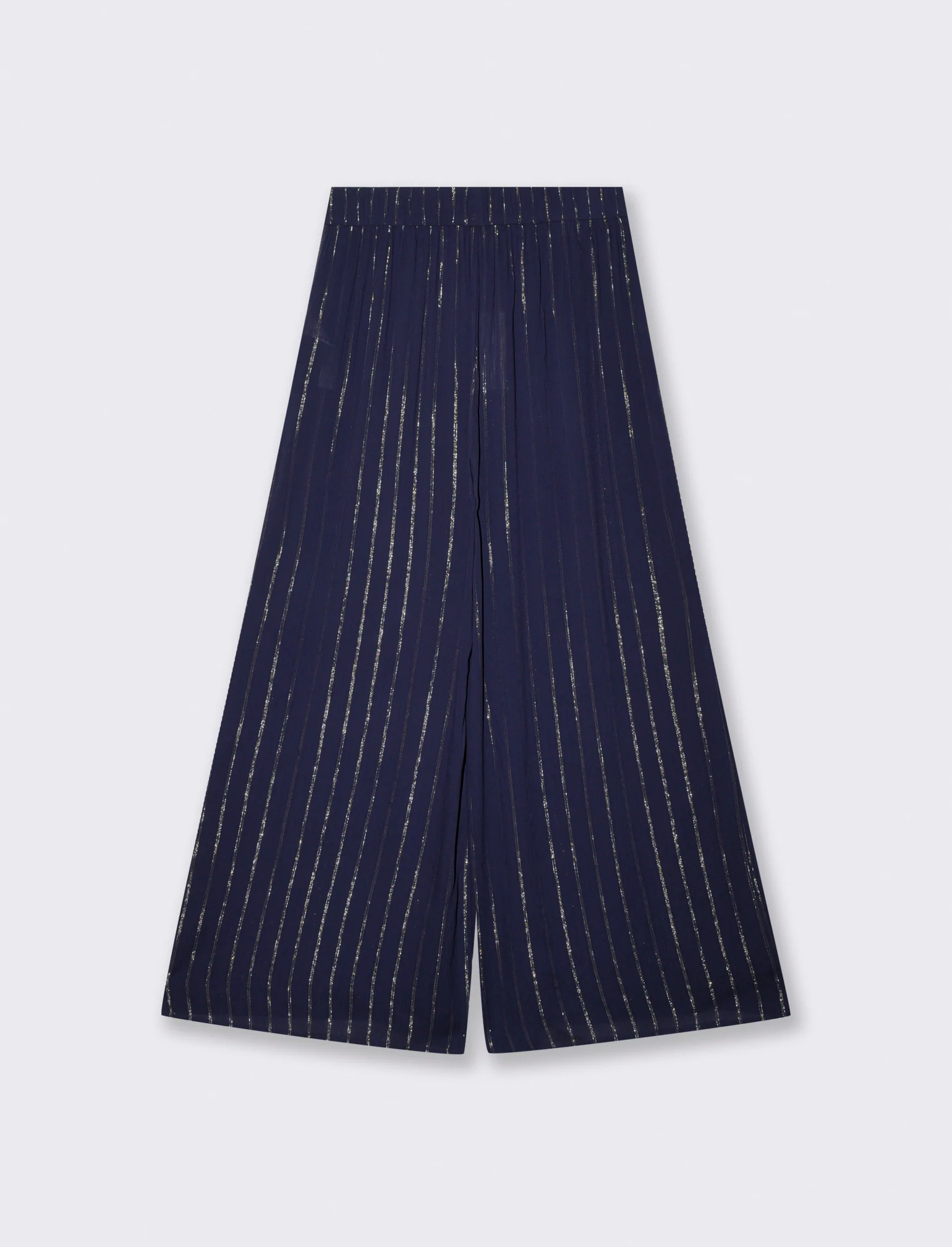 Pantalone Palazzo con Lurex e Fusciacca - Blu - Image 3