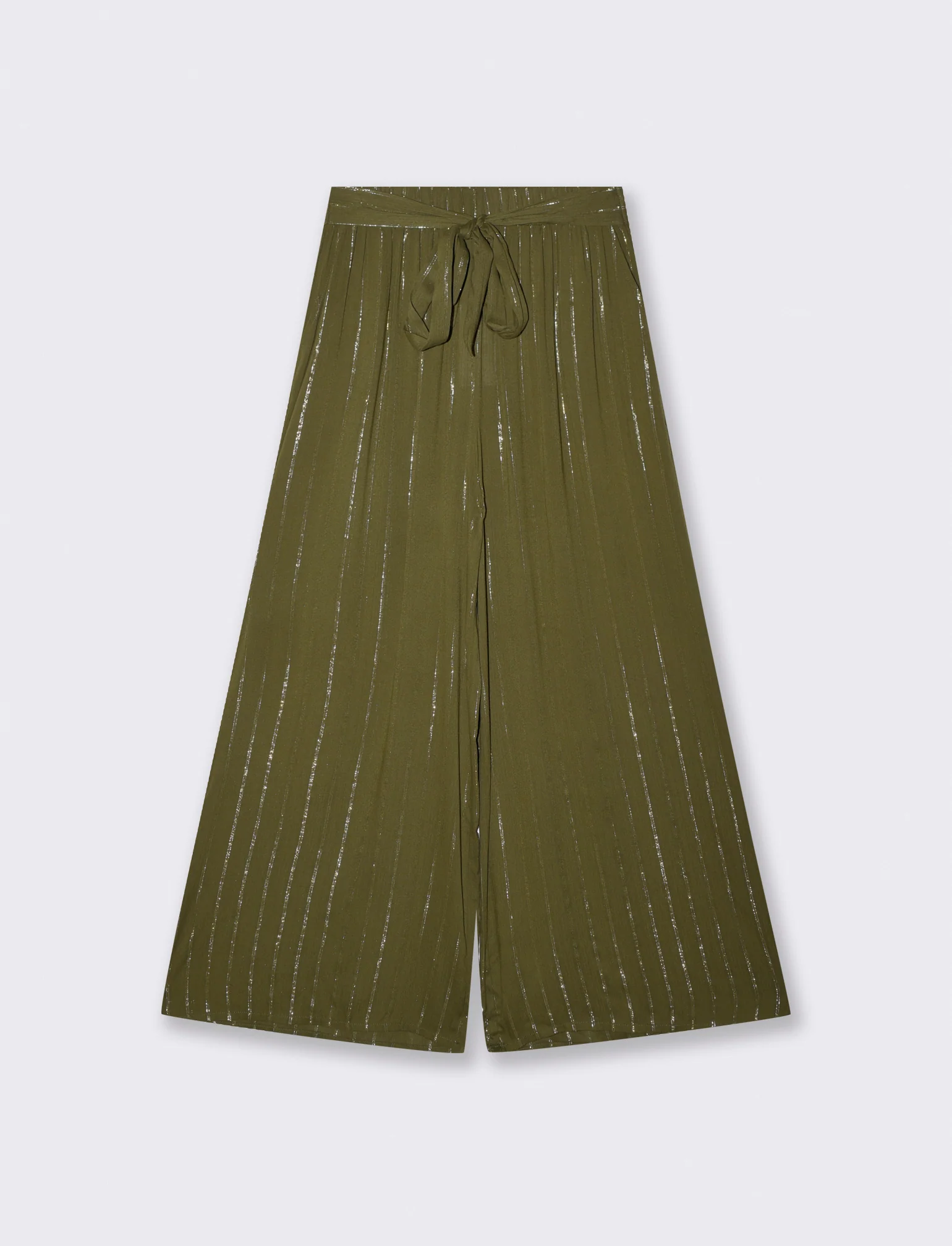 Pantalone Palazzo con Lurex e Fusciacca - Kaky 1 - Image 4