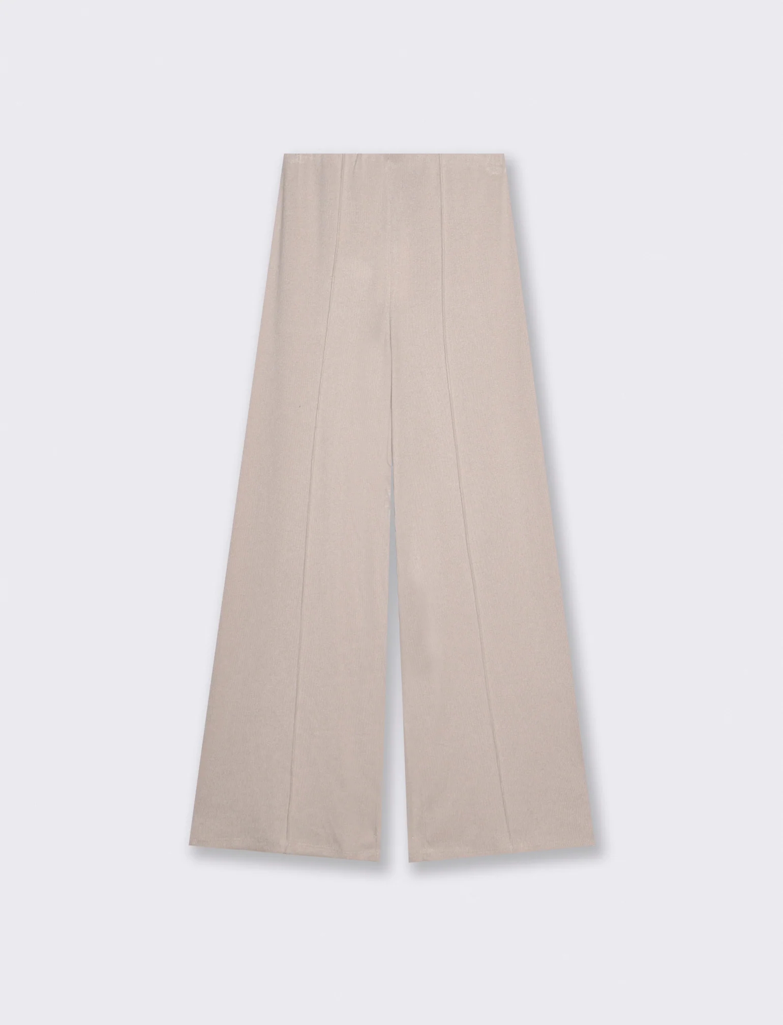 Pantalone palazzo in maglia - Bianco panna