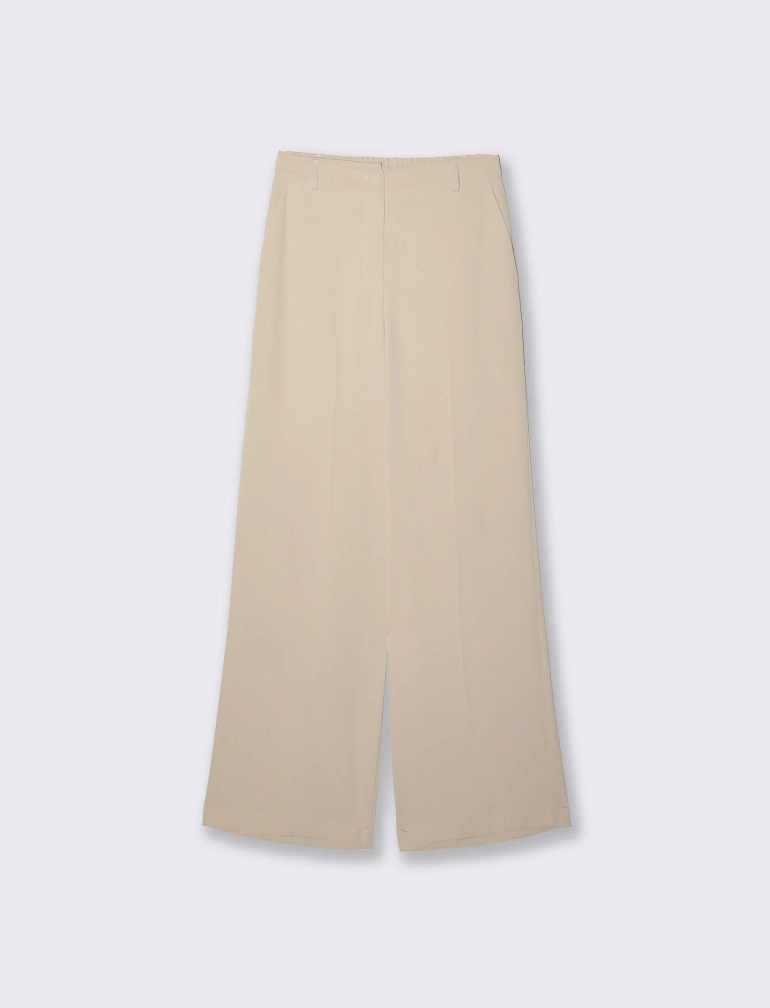 Pantalone palazzo in tessuto fluido - Beige - Image 4