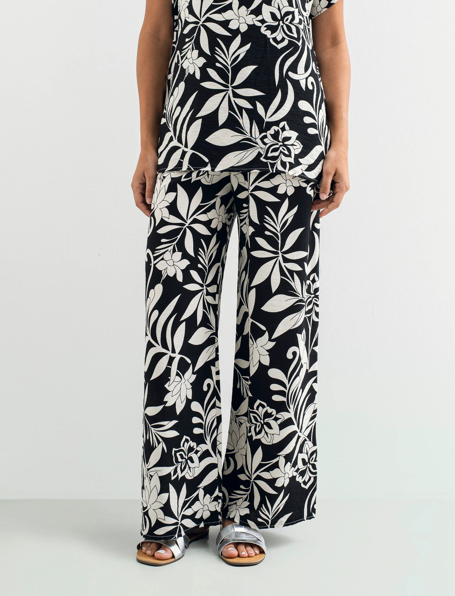 Pantalone palazzo stampato - Fiorato