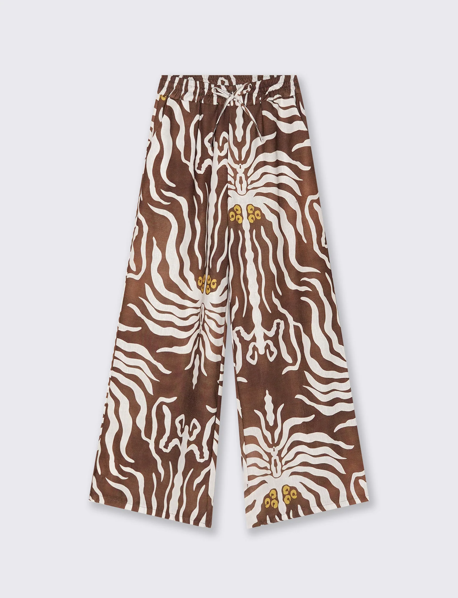 Pantalone palazzo stampato - Marrone tabacco - Image 3