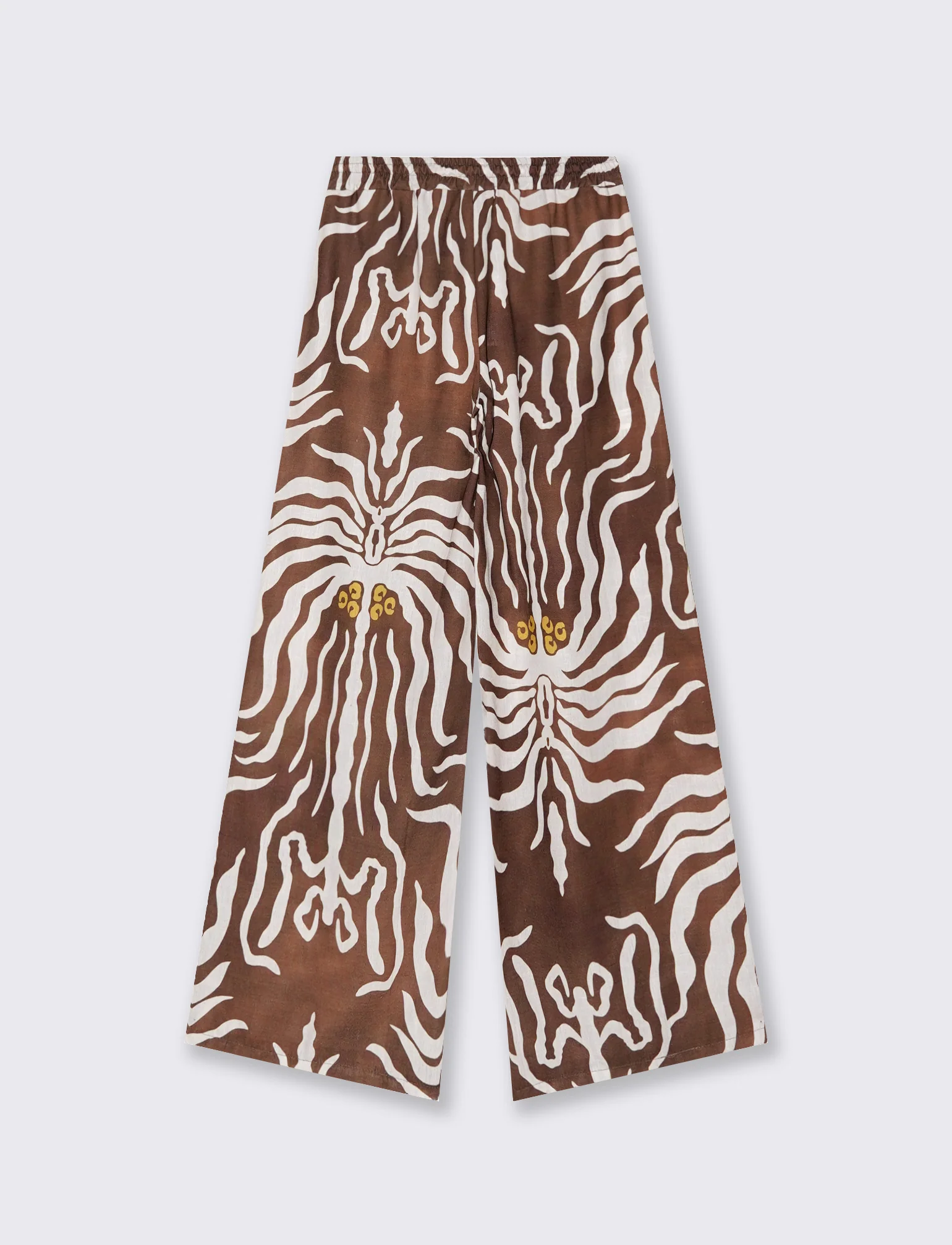 Pantalone palazzo stampato - Marrone tabacco - Image 4